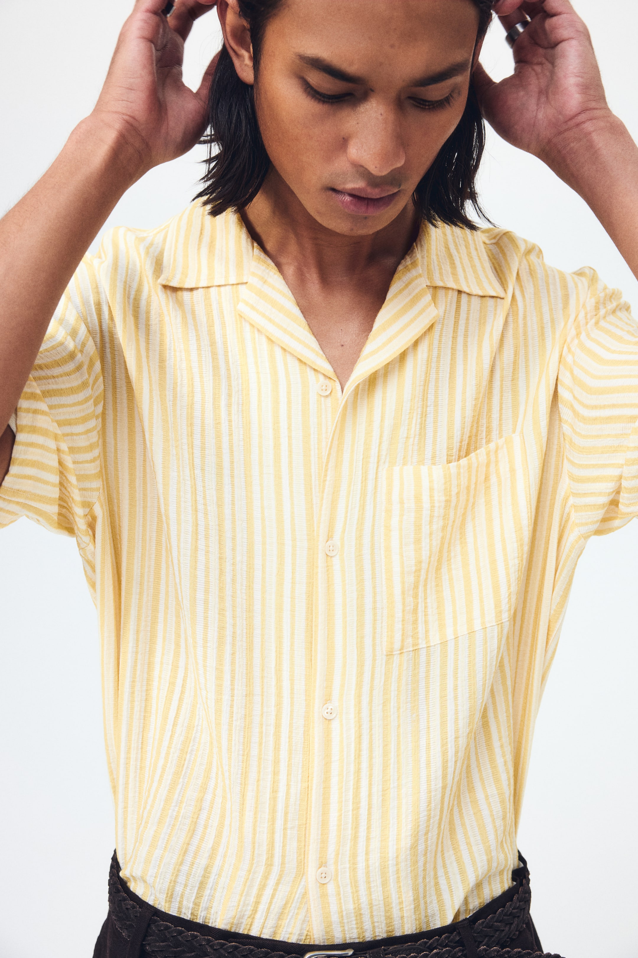 Chemise décontractée à col cubain
