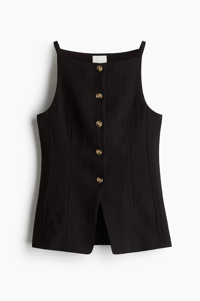 Tapered-waist waistcoat - Black - 1