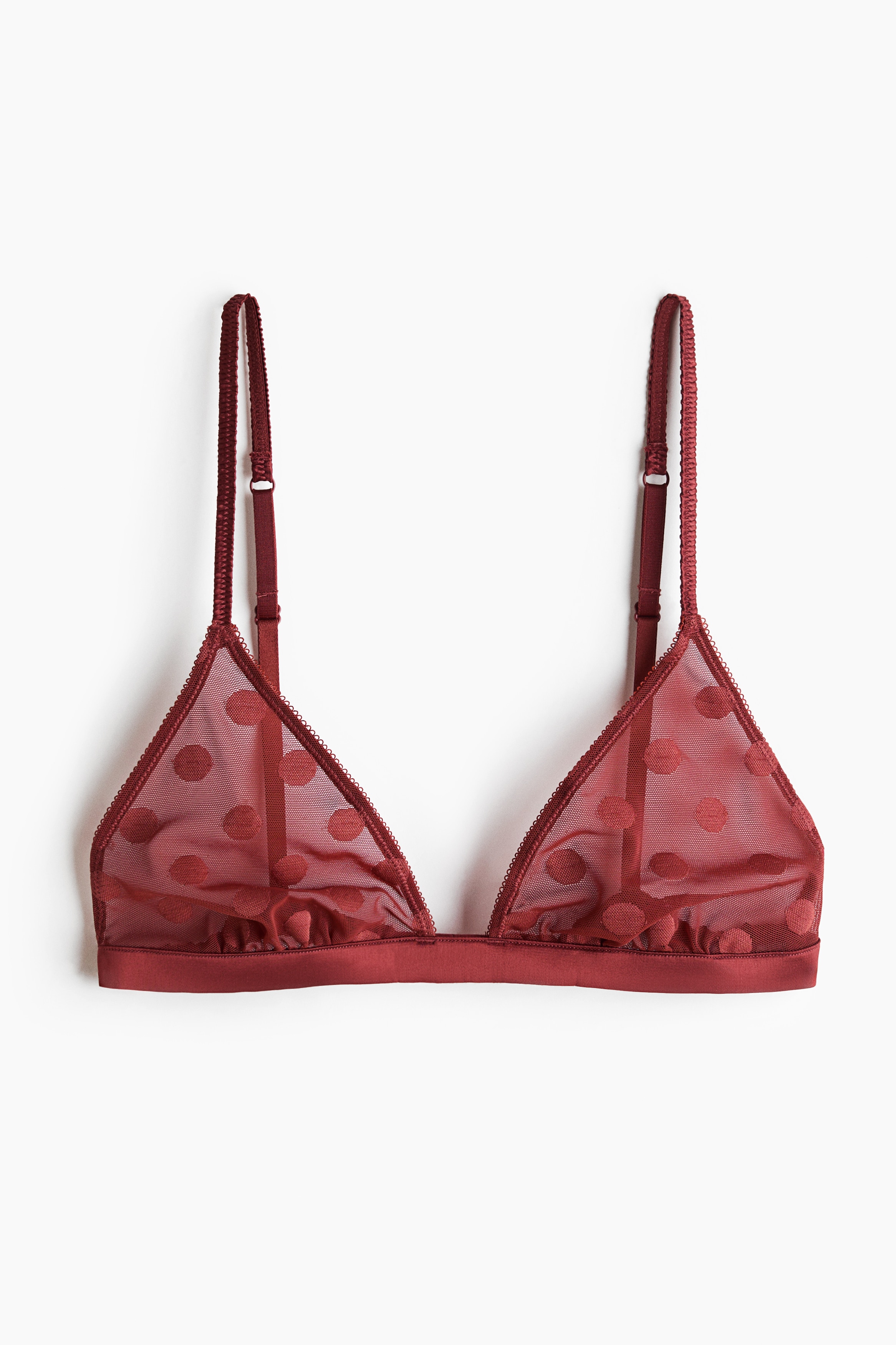 Sutiã macio em mesh - Vermelho escuro