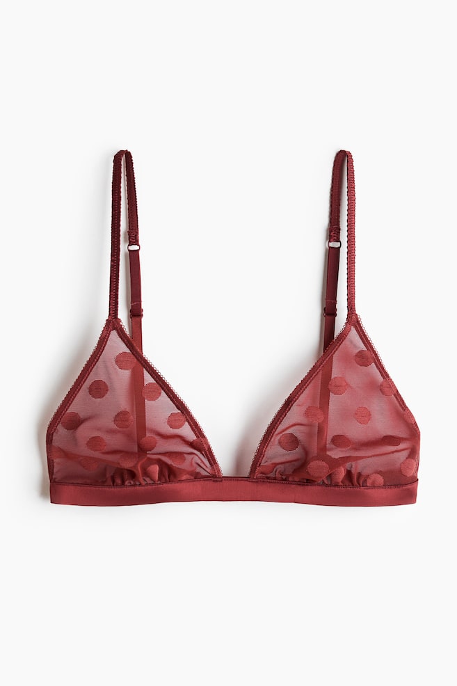 Soft mesh bra - Dark red - 1