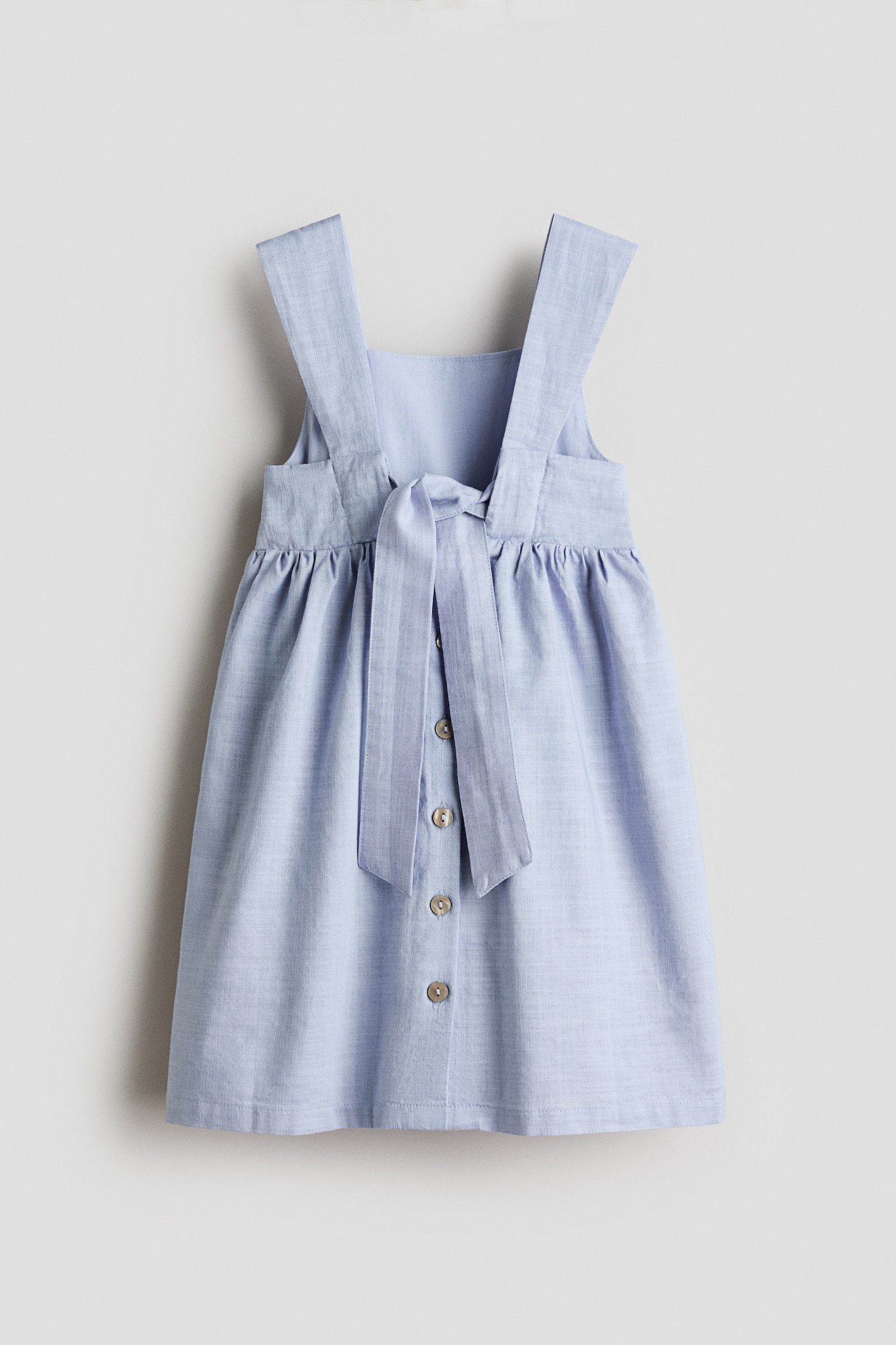 Empire-line cotton dress - Hellblau - 4