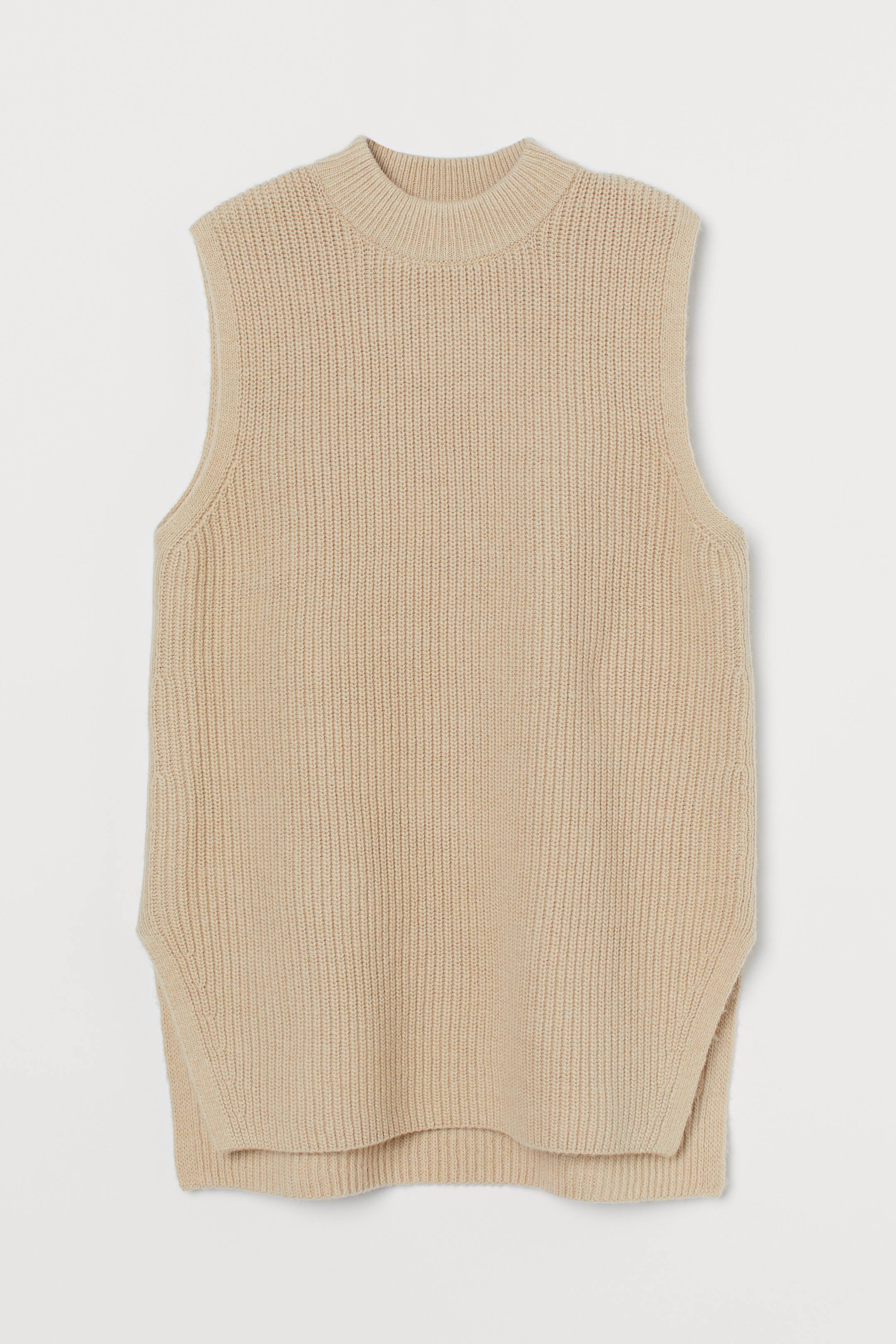 Nagyobb kép megtekintése: Bordáskötött mellény - Bézs - NŐI | H&M HU 1