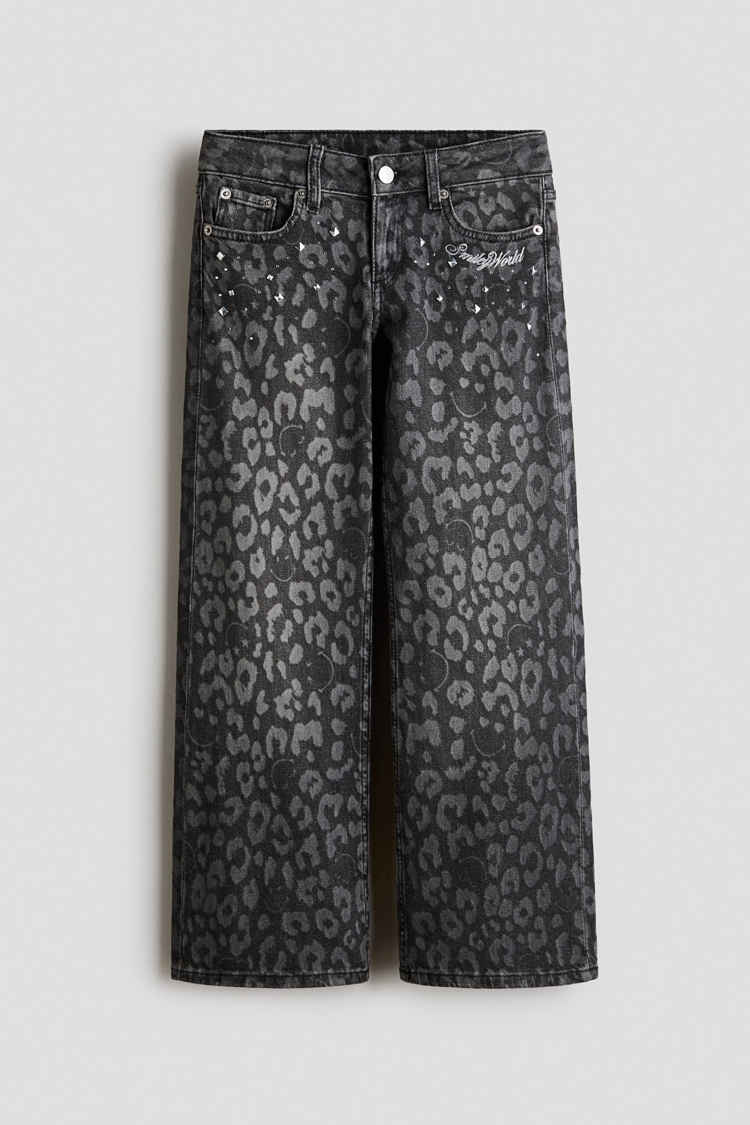 Wide Leg Low Jeans - Gris denim/SmileyWorld®