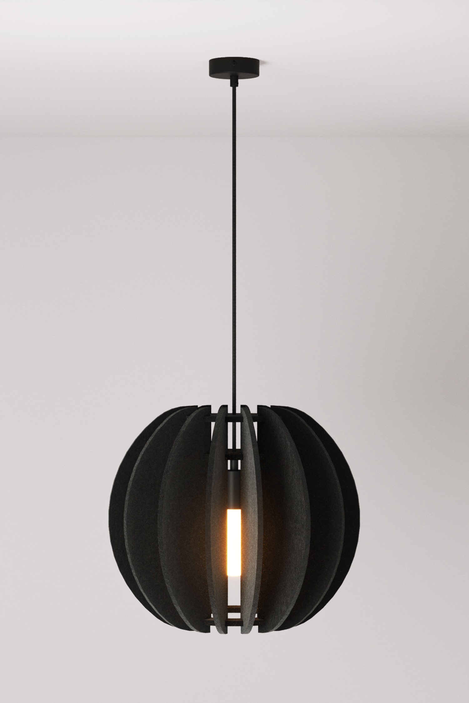 Lámpara Colgante De Material Fonoabsorbente - Negro/Mezcla