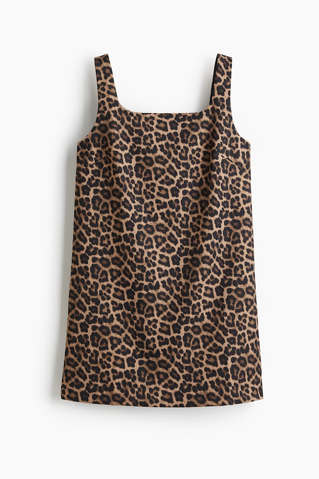 Vestido recto - Beige/Estampado de leopardo/Verde caqui/Verde amarillento - 1