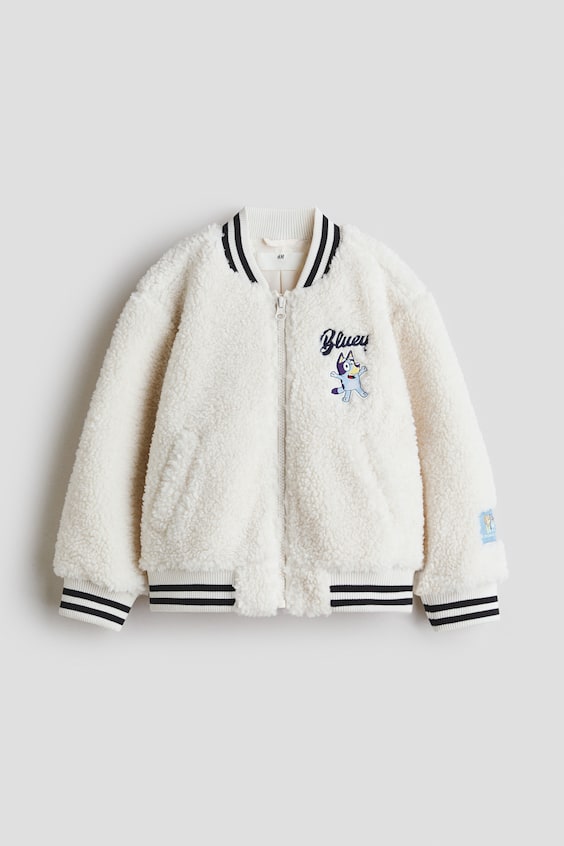 Детские куртки H&M Teddy Fleece Baseball Jacket