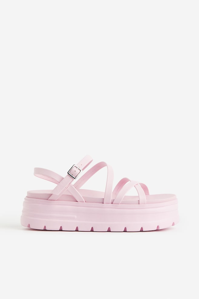 Chunky platform sandals - Light pink/White/Black - 2