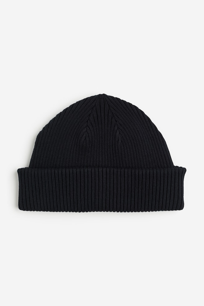 Rib-knit hat - Black/Grey marl/Dark brown/Light beige - 2
