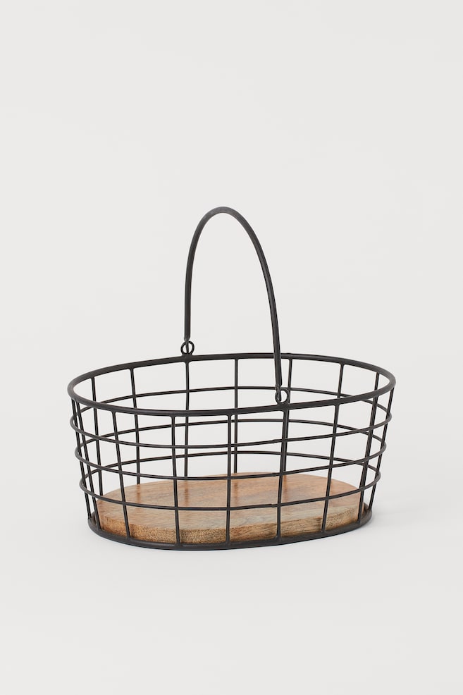 Small metal storage basket - Black - 1