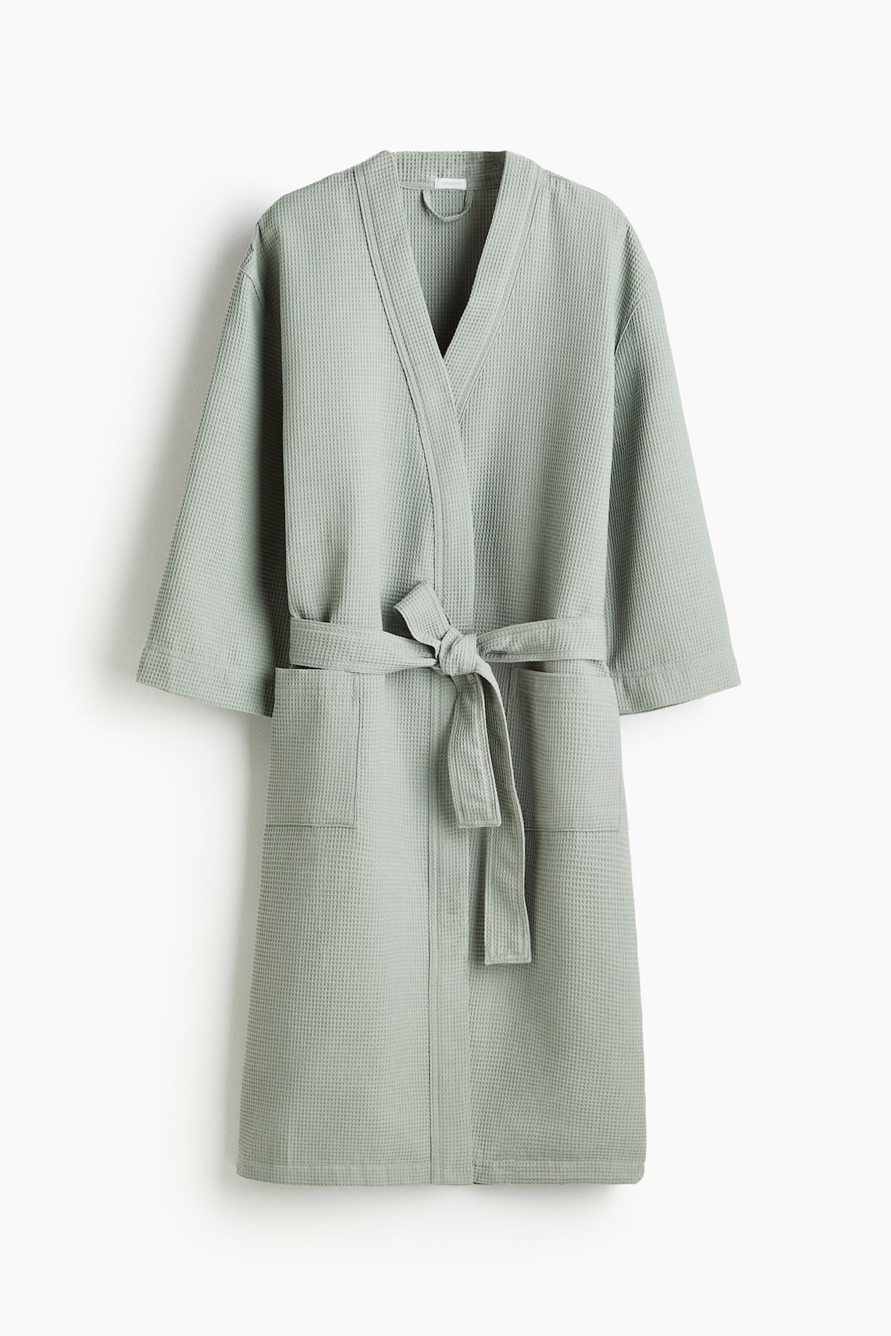 Waffled dressing gown Light sage green Home All H&M US