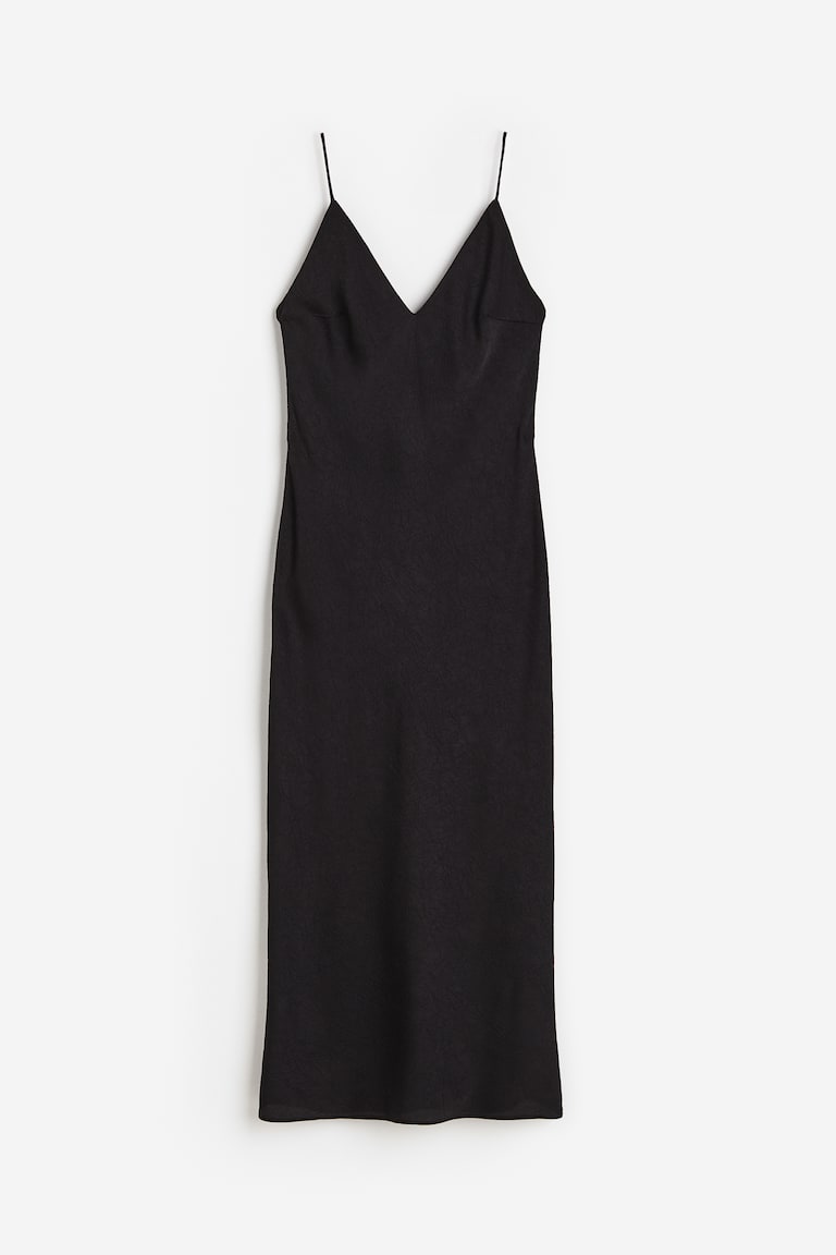 Women's Dark brown V-neck slip dress | H&M SG