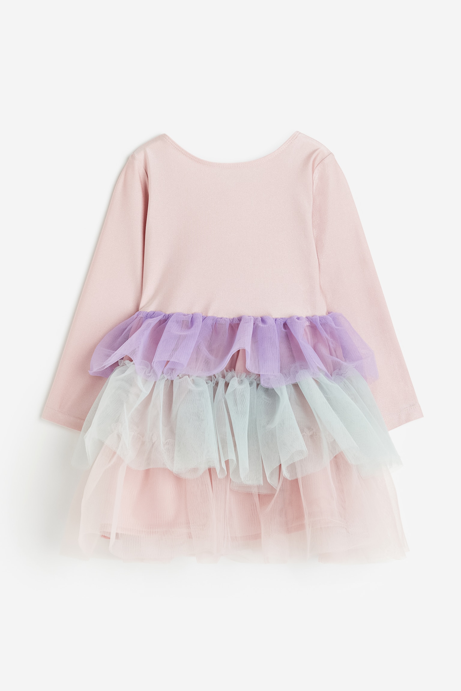 Tulle-skirt dress - Light pink/Purple - 1