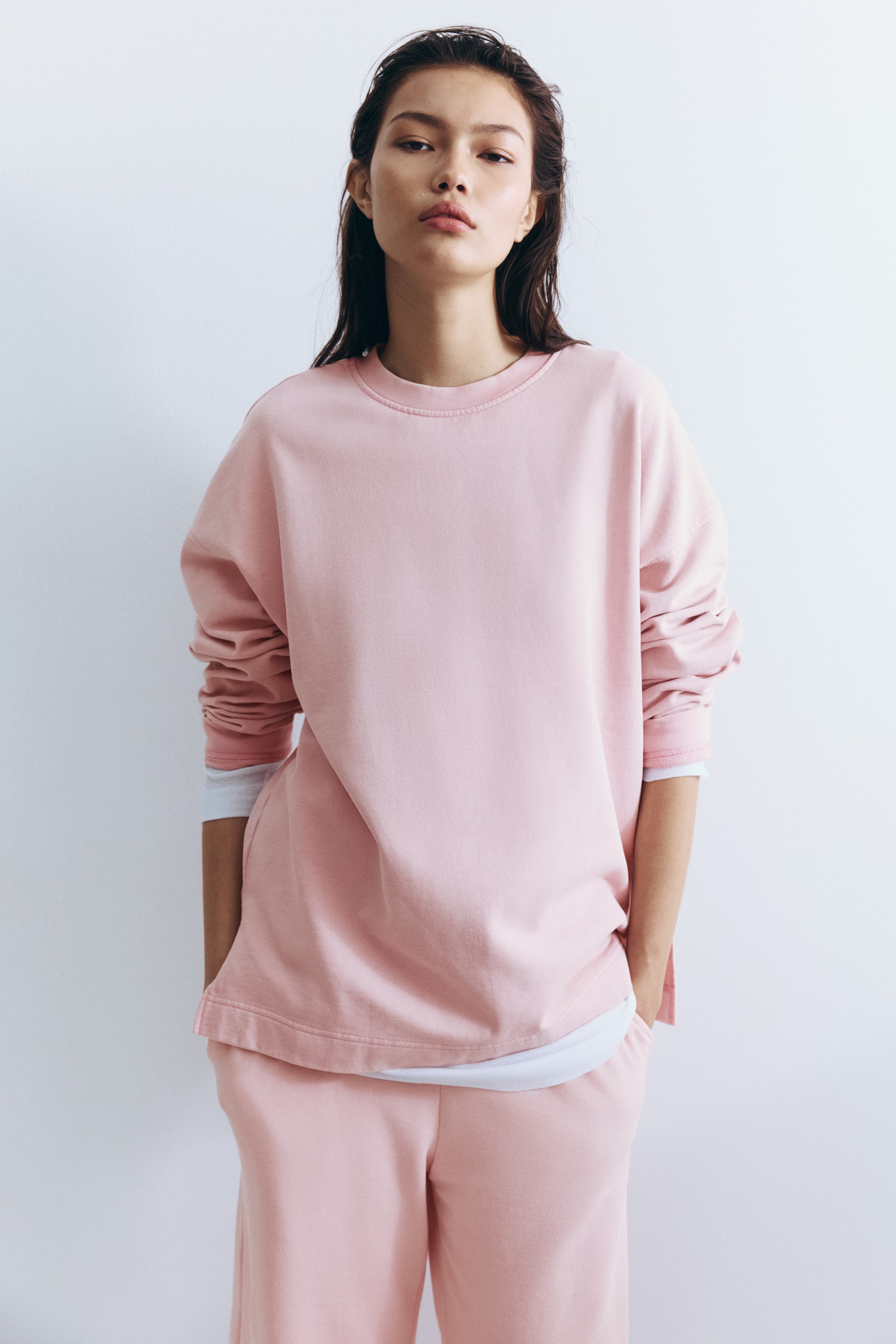 Ver imagen más grande: Sudadera con efecto lavado - Rosa claro - MUJER | H&M ES 3