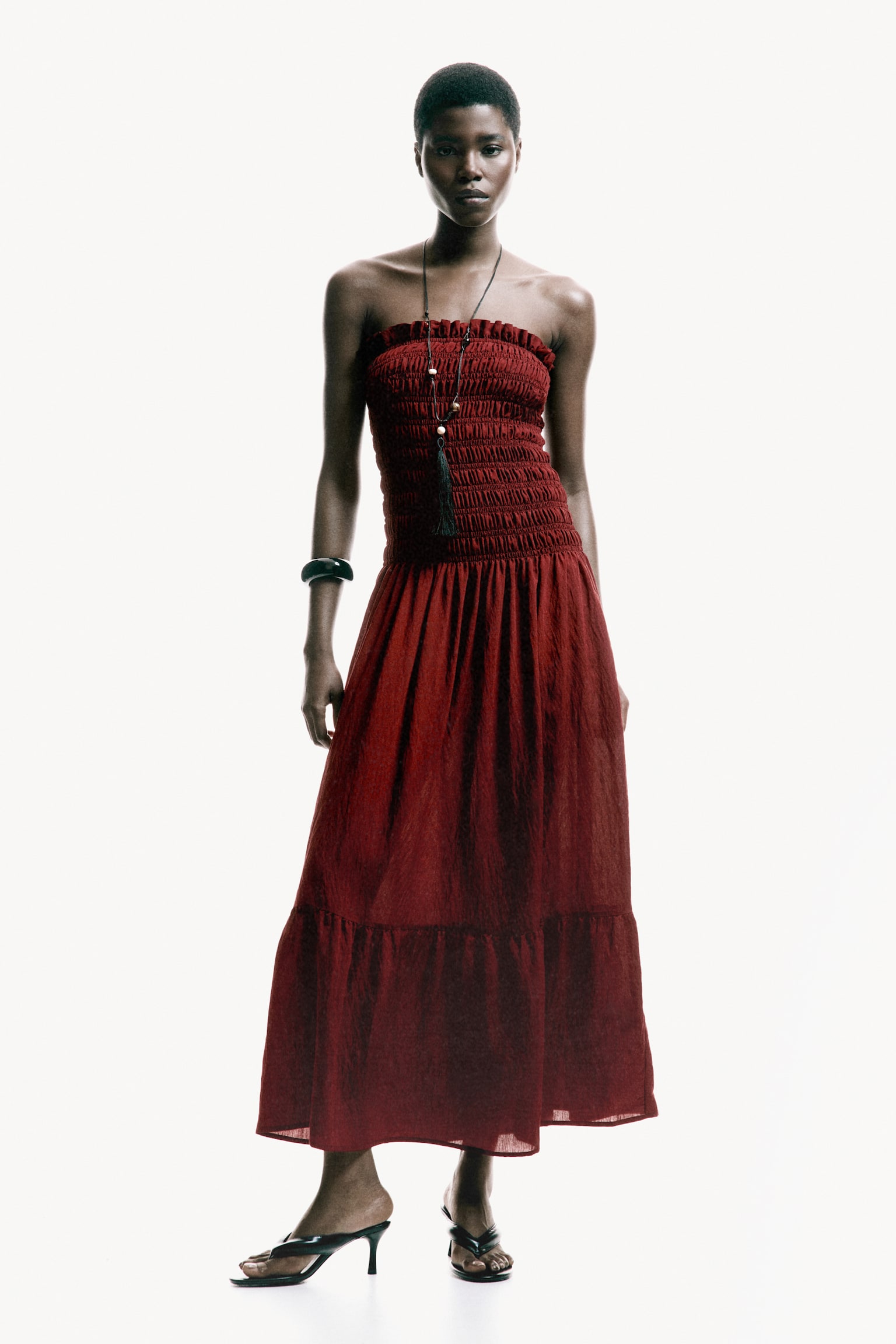 Smocked bandeau dress - 3