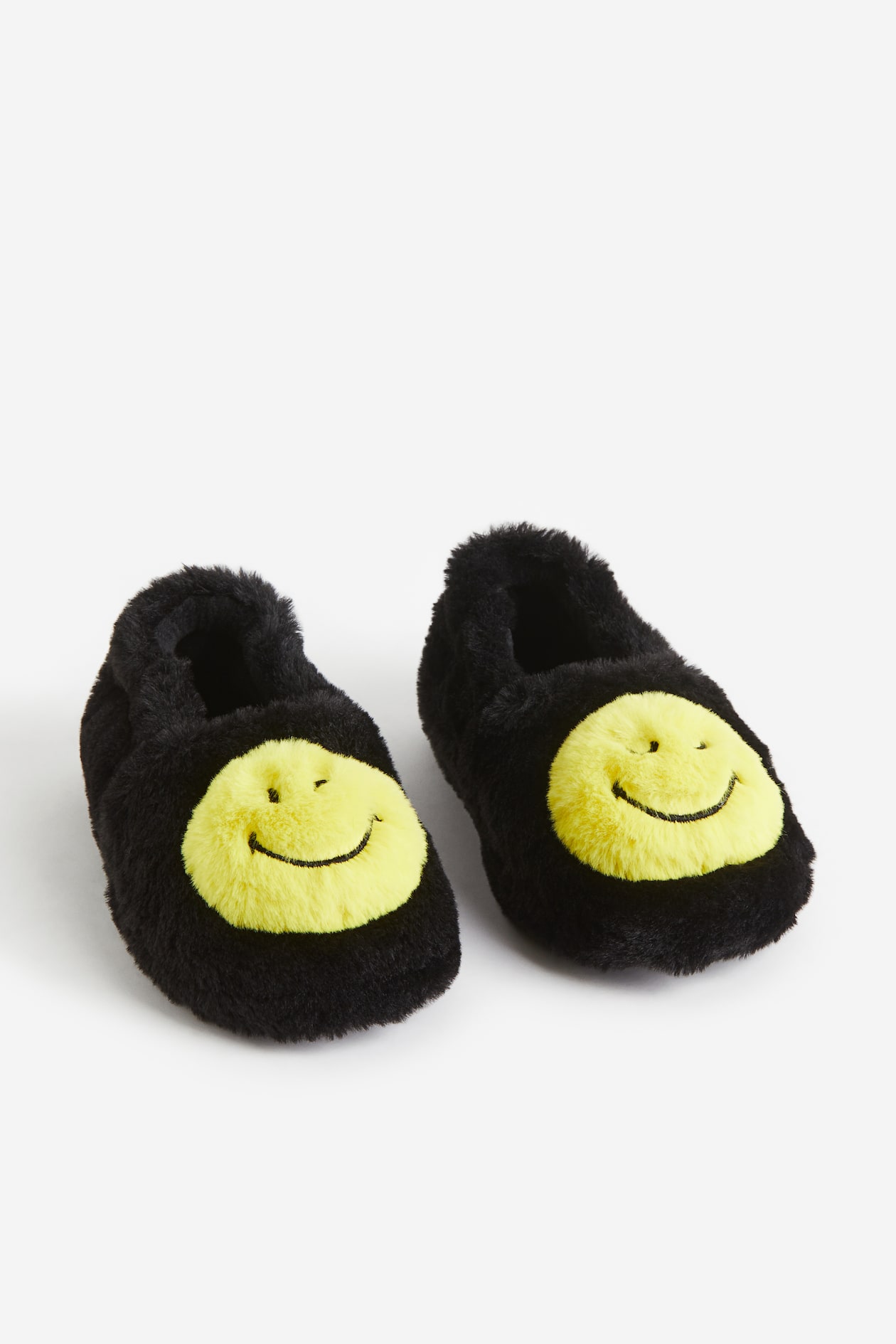 Smiley Pantoffels Meisjes Maat 35 Zachte Sloffen Zwart/SmileyWorld
