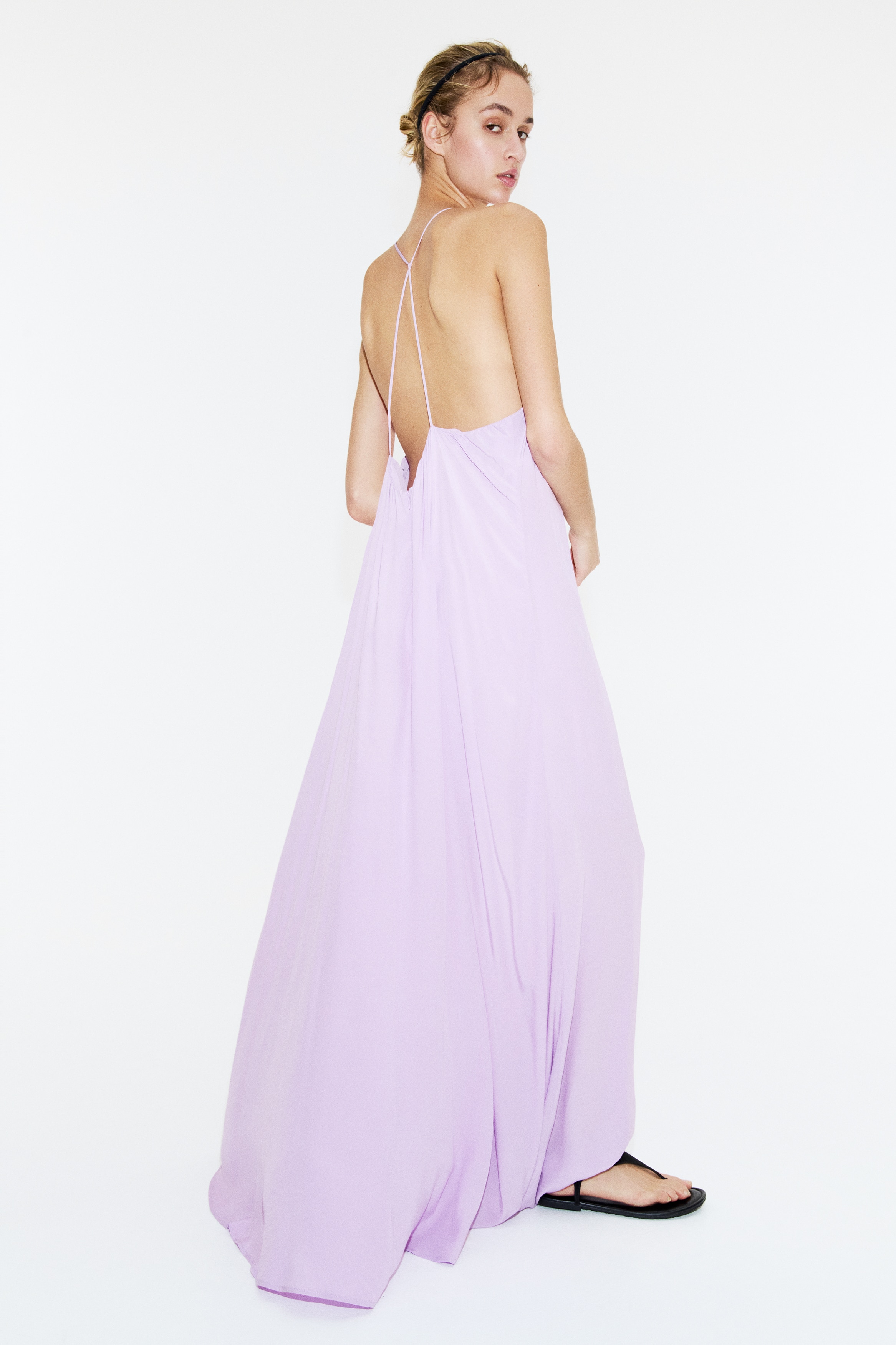 A-Line Viscose Dress - Light purple