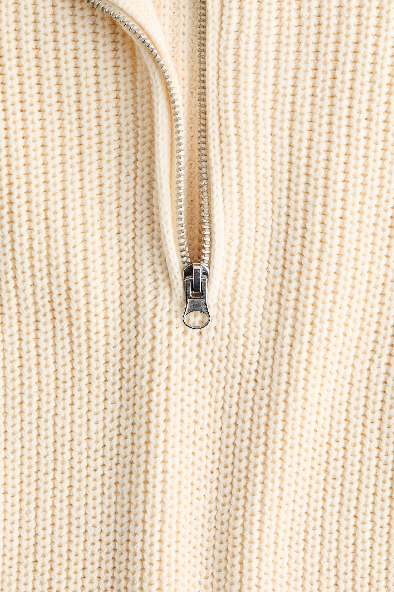 Rib-knit zip-top sweater vest - Cream - 4