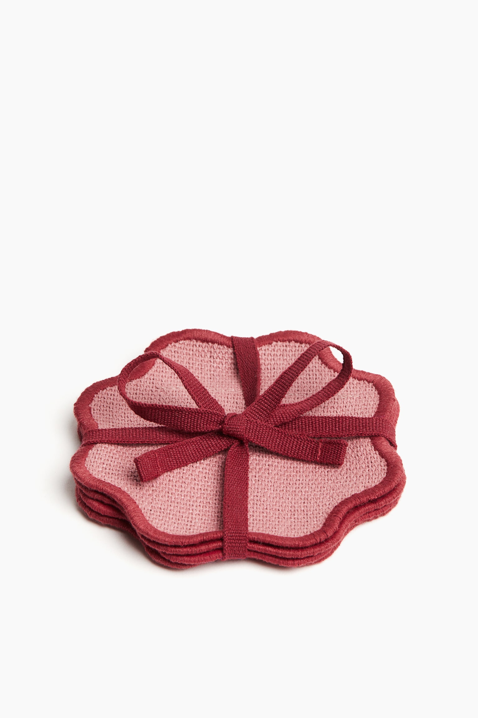 4-pack scallop-edged coasters - Pink - 1