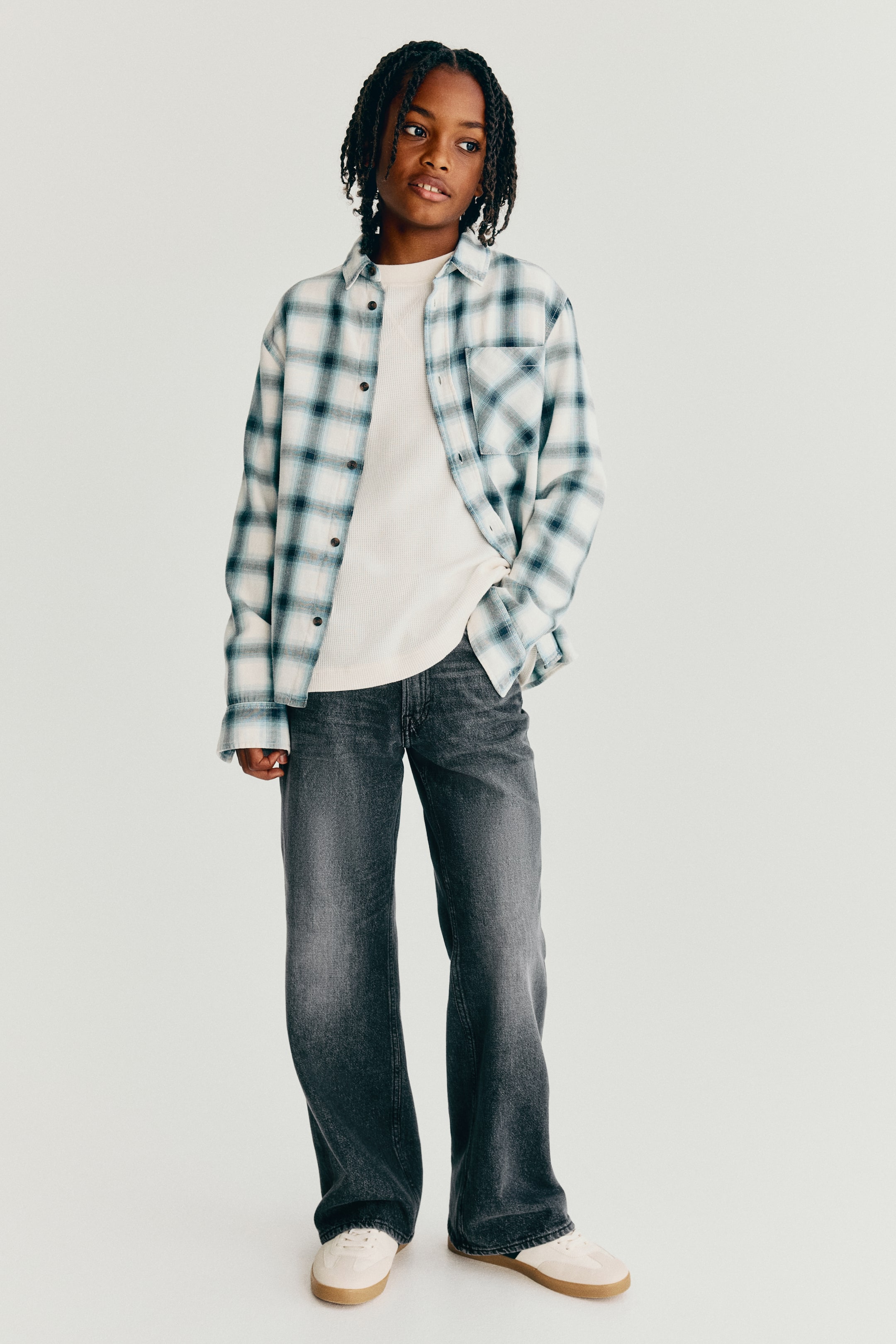 View larger image: Loose Fit Bootcut Leg Jeans - Dark grey - Kids | H&M 1