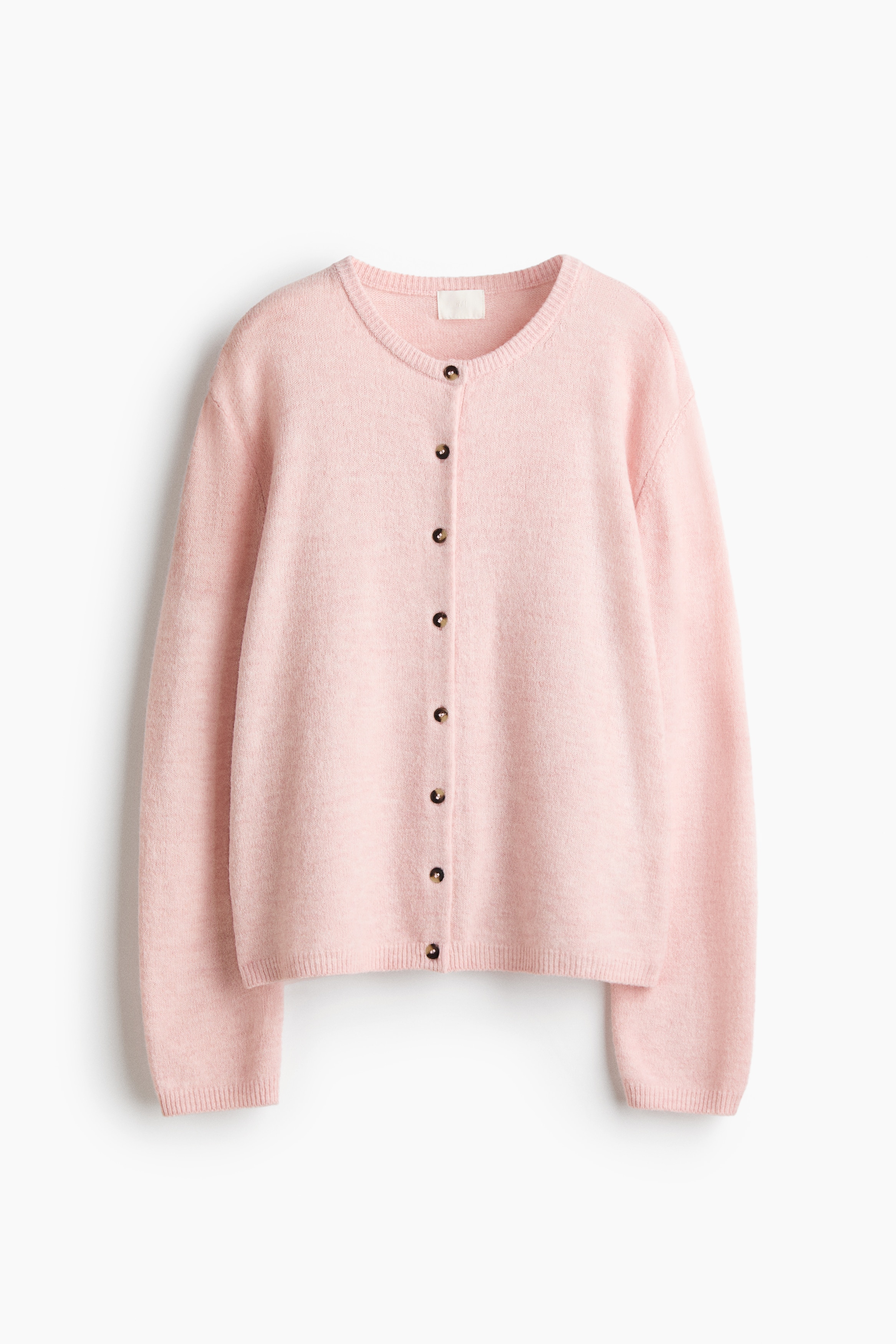 Loose-Fit Cardigan - Light dusty pink/Dark brown/Dark purple/Light beige melange/Gray melange/Beige melange