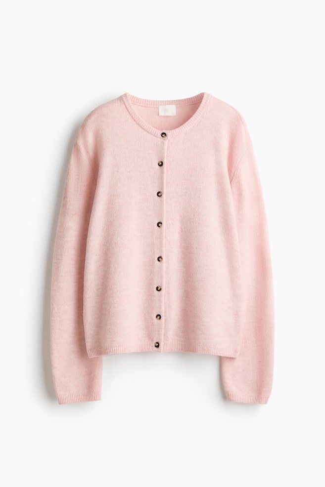Loose-Fit Cardigan - Light dusty pink/Dark purple/Gray melange/Dark brown/Light beige melange/Beige melange/Taupe melange - 1