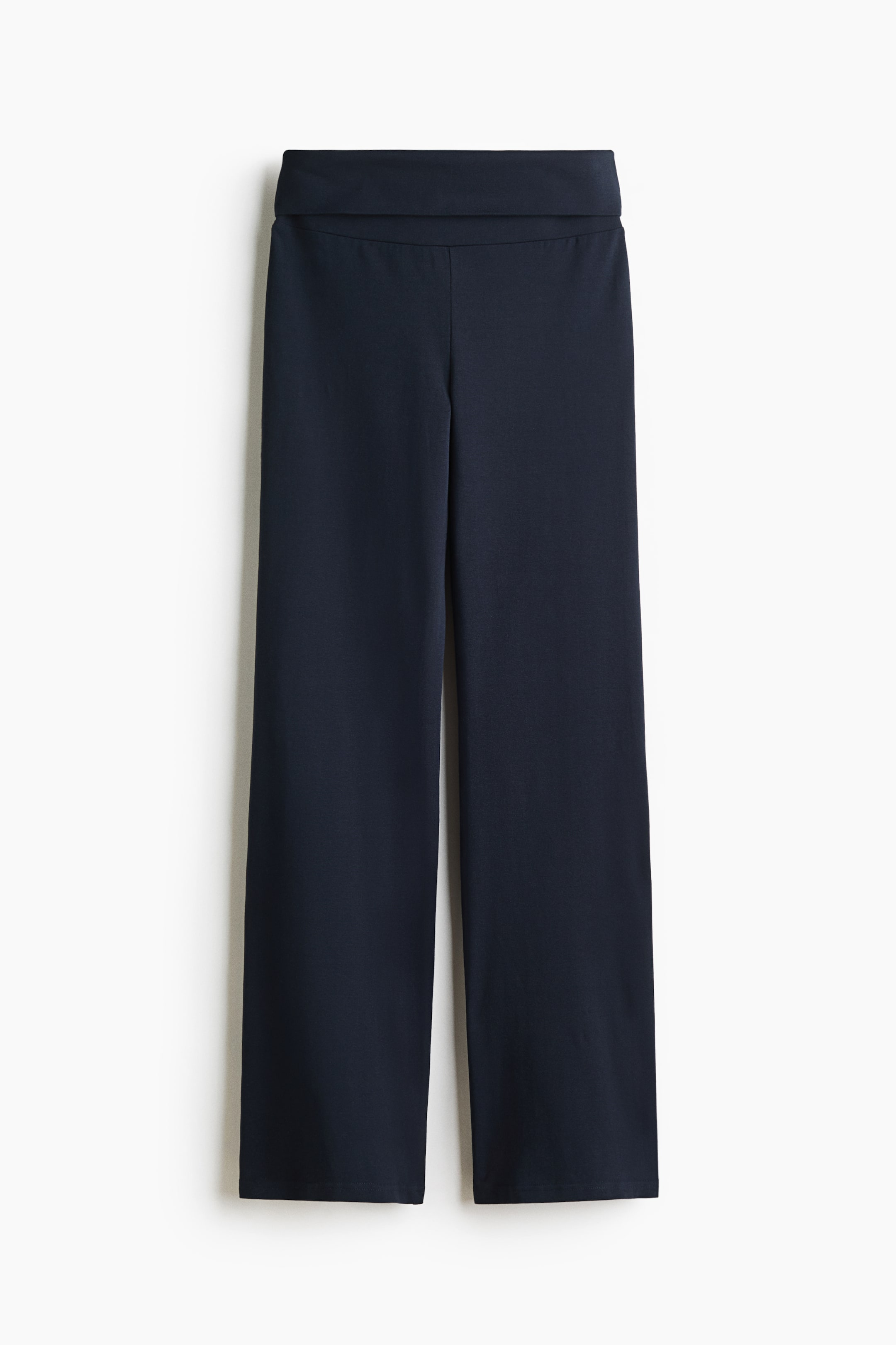 View larger image: Foldover-waist cotton trousers - Navy blue - Ladies | H&M 1