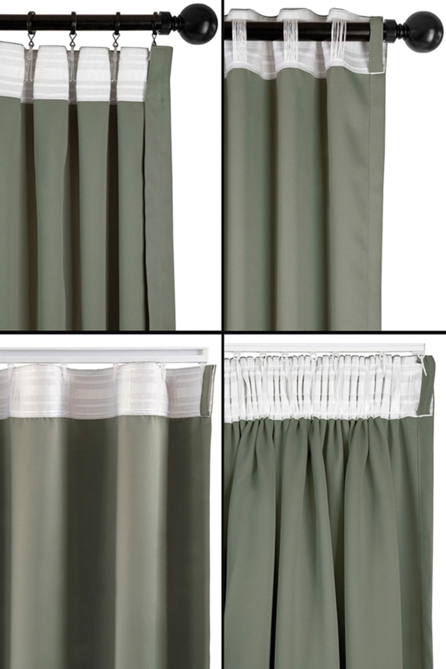 Monikäyttöinen Verhonauha 3,4m - Valkoinen