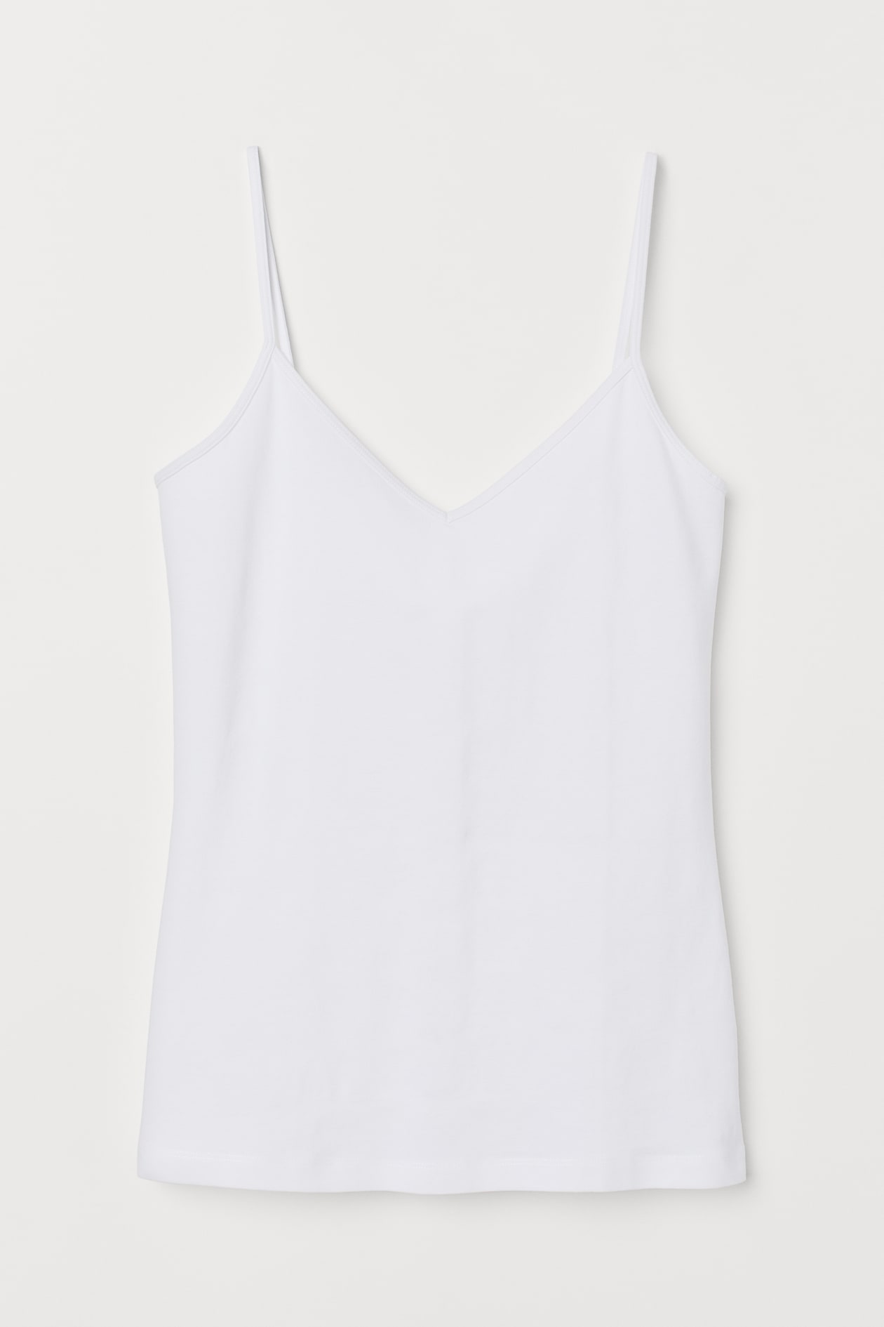 V-neck cotton strappy top - V-neck - Sleeveless - White - Ladies | H&M GB