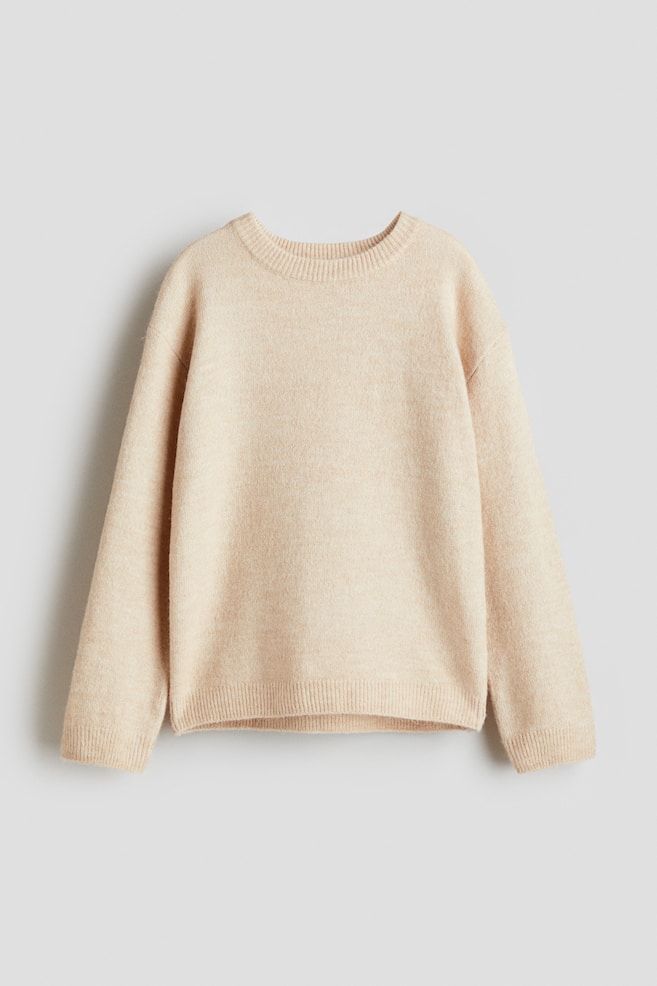 Loose Fit Sweater - Light beige/Blue/Pink melange/White/Light gray melange/Light blue - 1