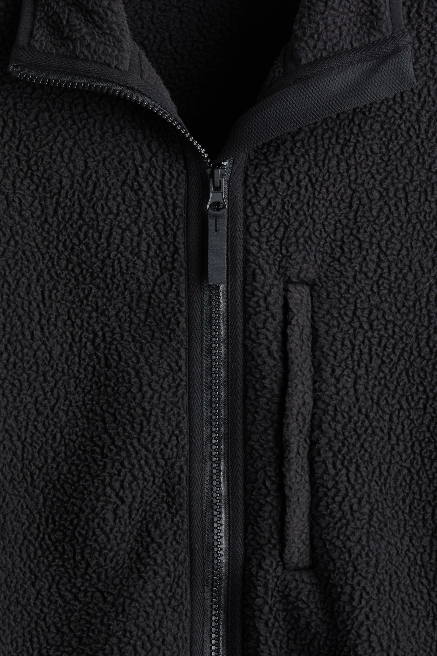 H&M Move Мужские куртки H&M Regular Fit Teddy, цвет: Чёрный — фото 6