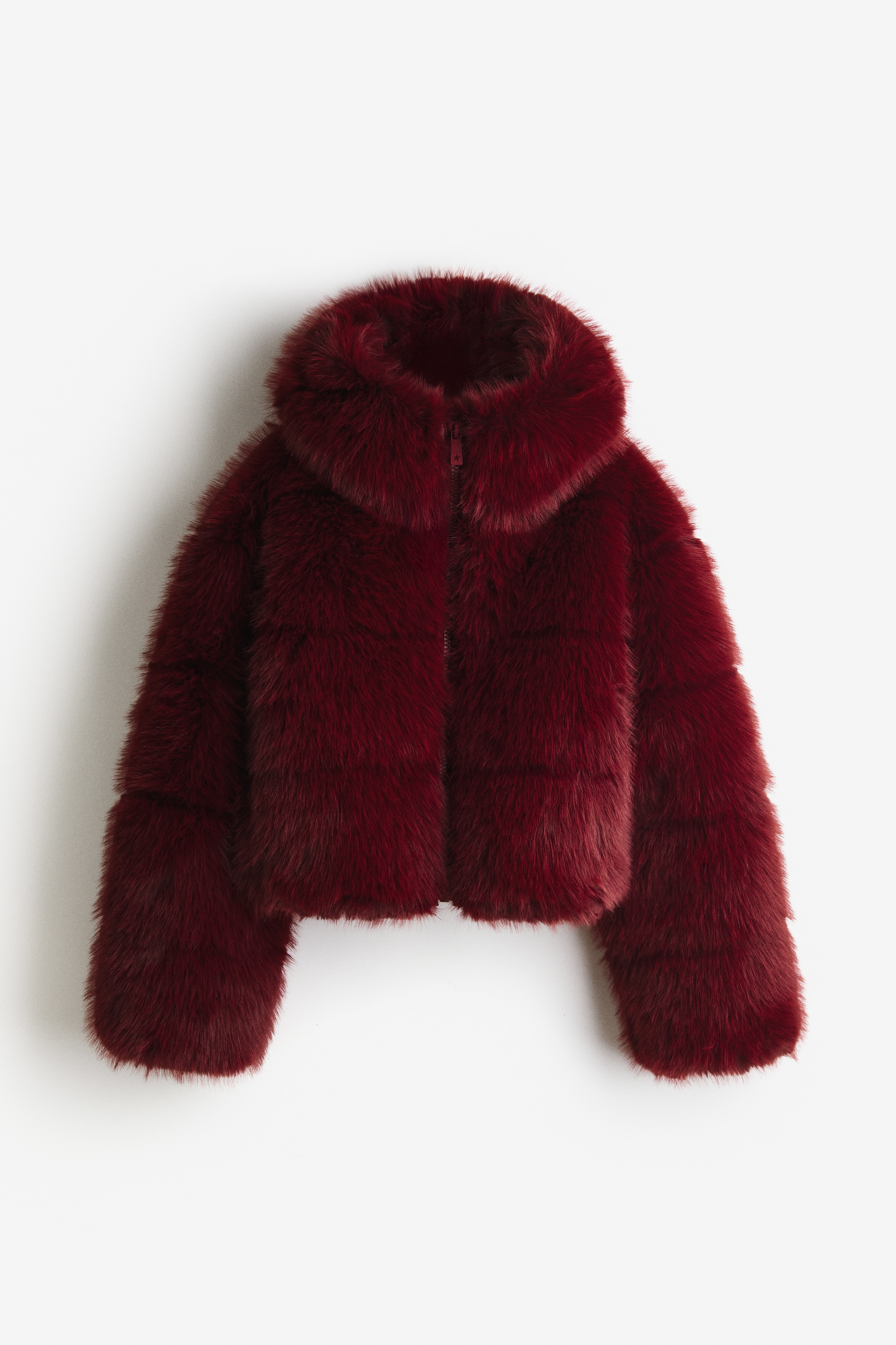 Hooded down puffer jacket - Burgundy