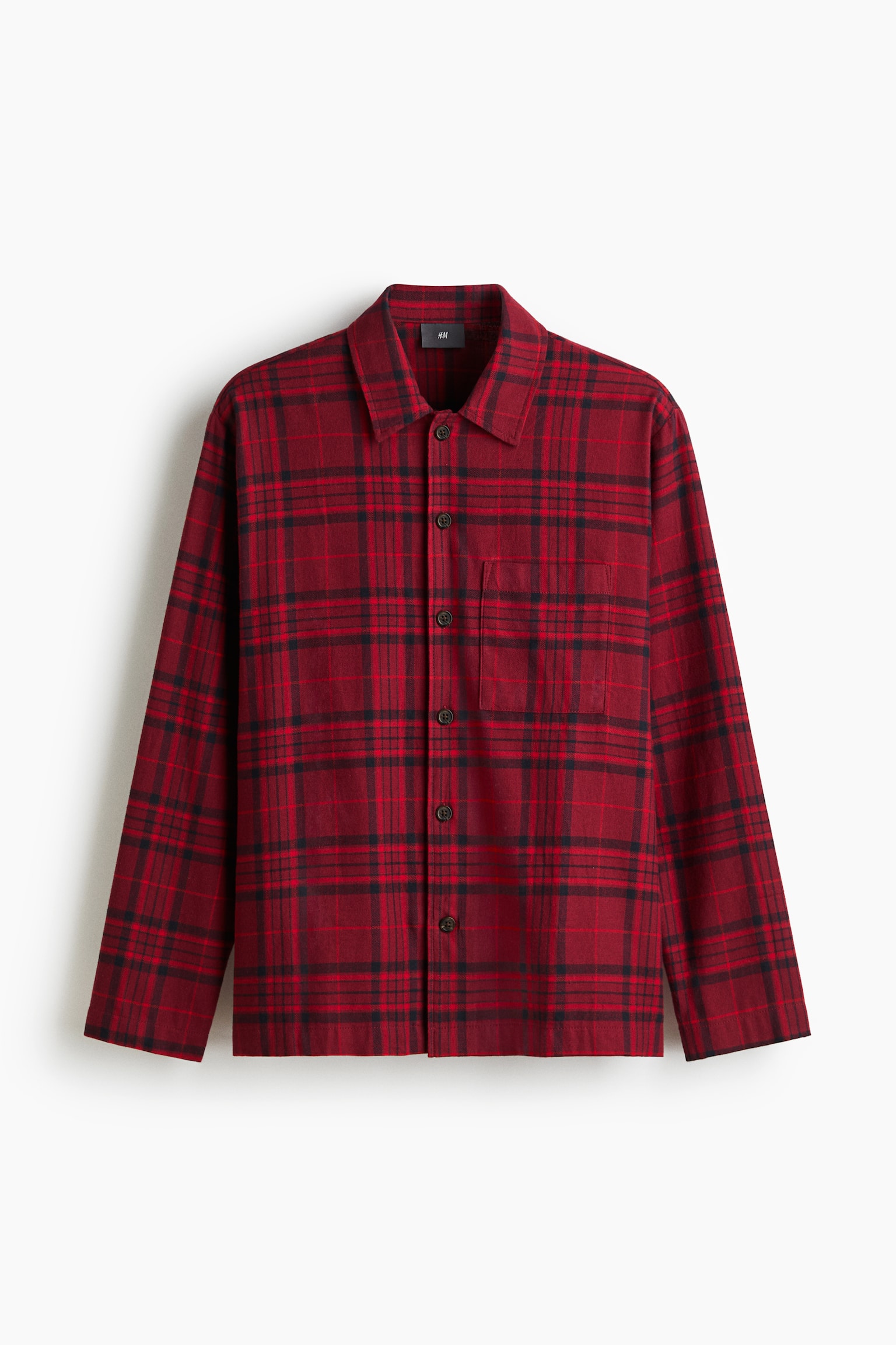 Flannel pyjama shirt and bottoms - Red/Checked/Dark blue/Checked/Dark blue/Checked - 6