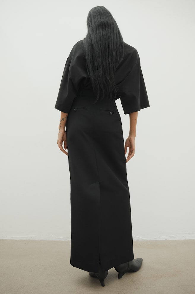Wool-blend pencil skirt - Black/Grey - 6