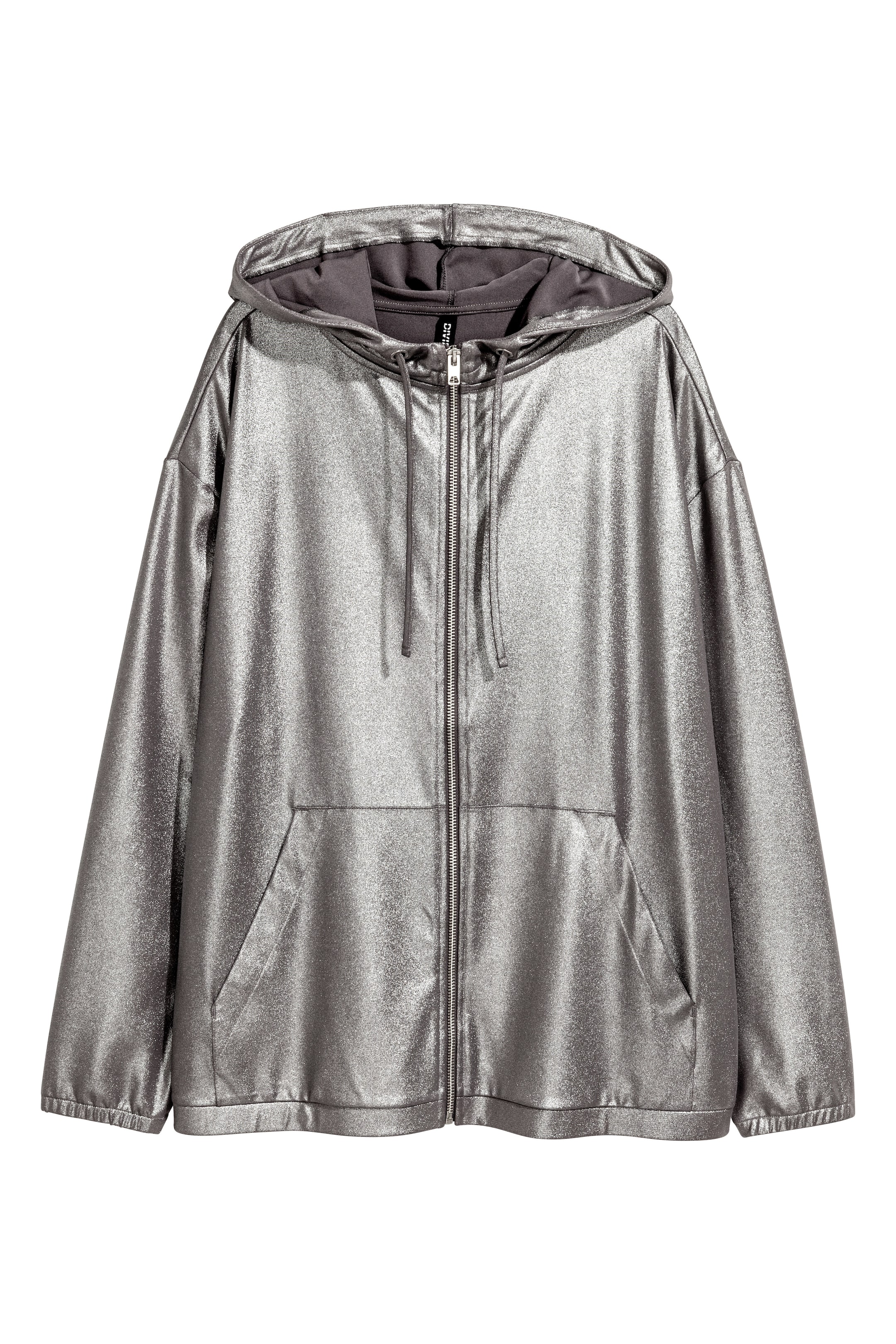 Näytä suurempi kuva: Hohtava huppari - Tummanharmaa/Metallinsävy - NAISET | H&M FI 1