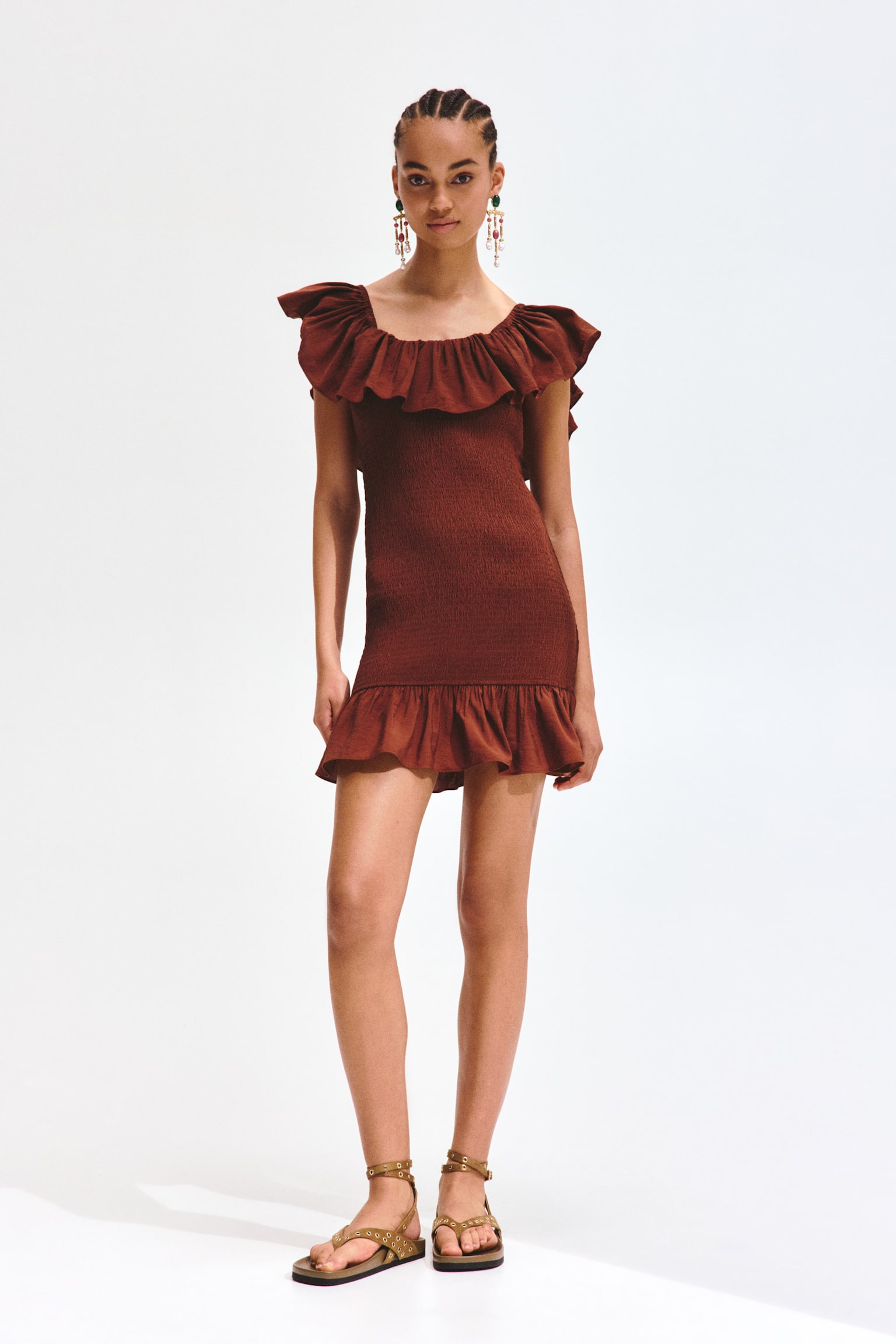 Flounced off-the-shoulder dress - 5