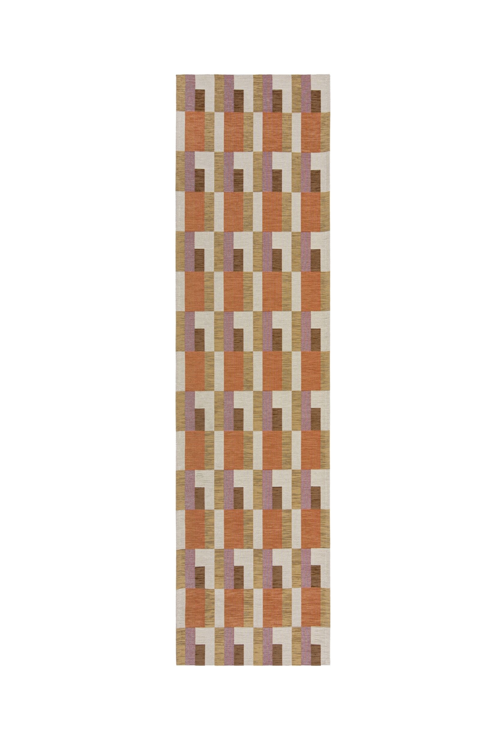 Riley Block Geometric Runner Rug - Natural