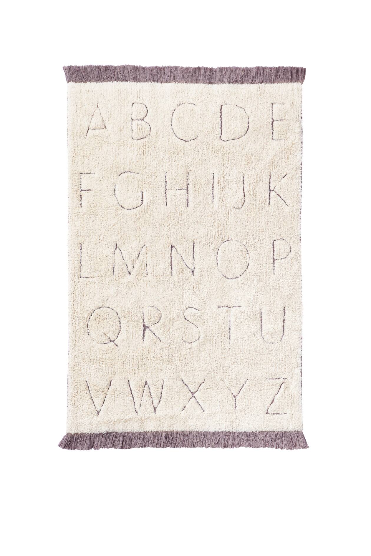 Tappeto Lavabile Riciclato Abc Lilla Naturale Lorena Canals