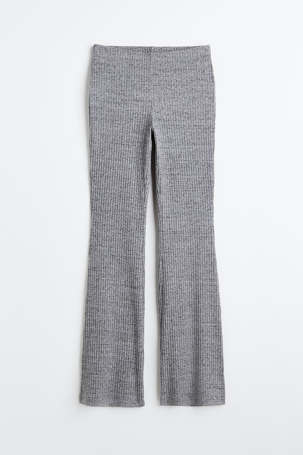 Flared leggings - Regular waist - Long - Light grey marl - Ladies | H&M GB