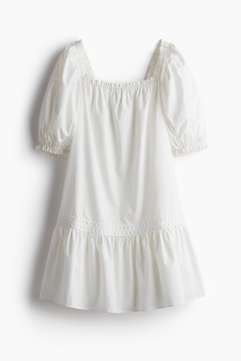 h&m cotton poplin dress Ladies - Light Pink/Floral Smocked-Waist Poplin Dress - Size: XL