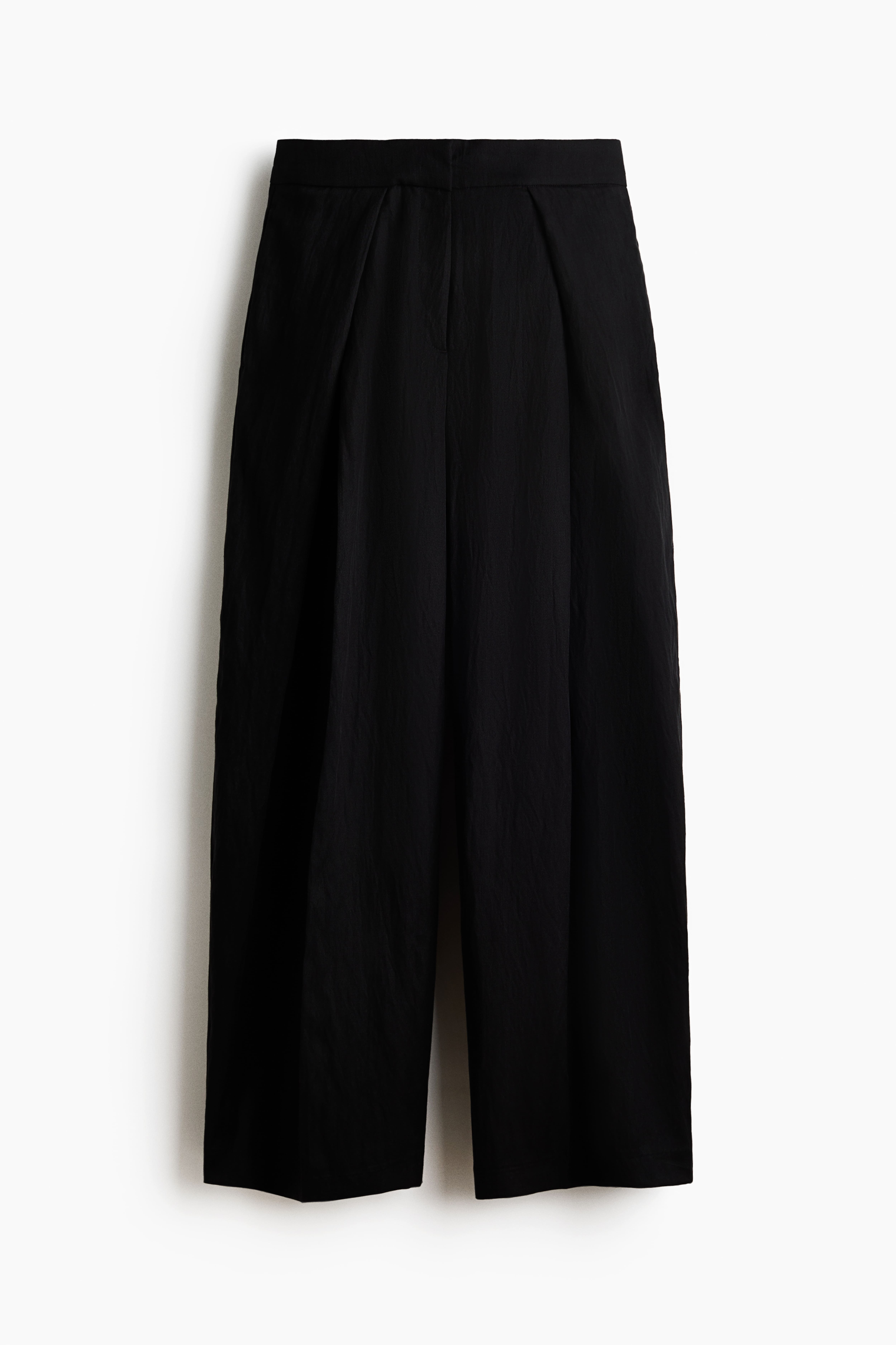 Crinkled Wrap-Detail Pants