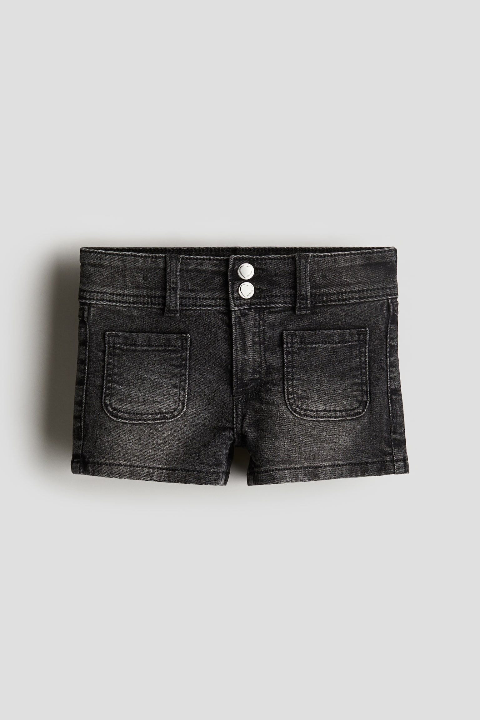 Denim shorts - Black denim/Light denim blue/Denim blue - 1