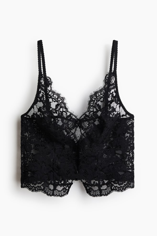 Spitzenbustier - Schwarz - 1