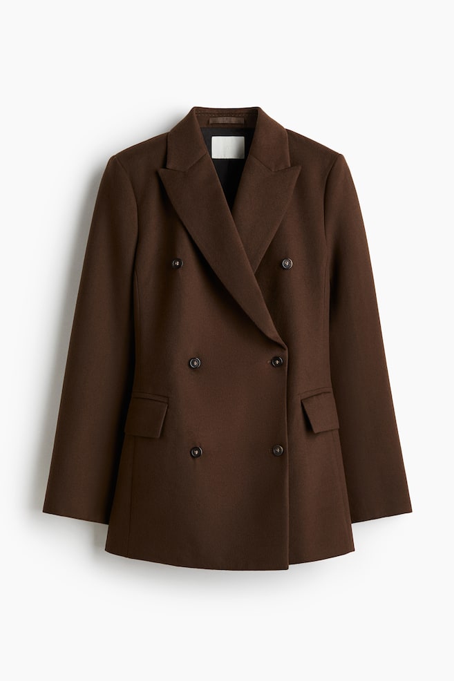 Zweireihiger Blazer - Dunkelbraun - 1