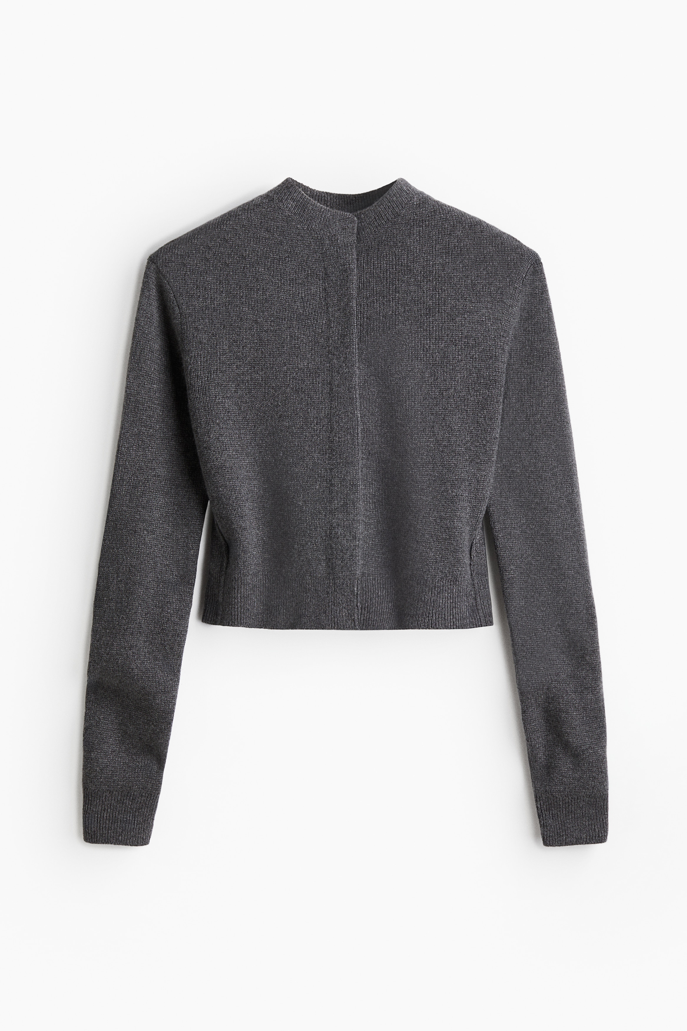 Structured cashmere cardigan - Dark grey marl