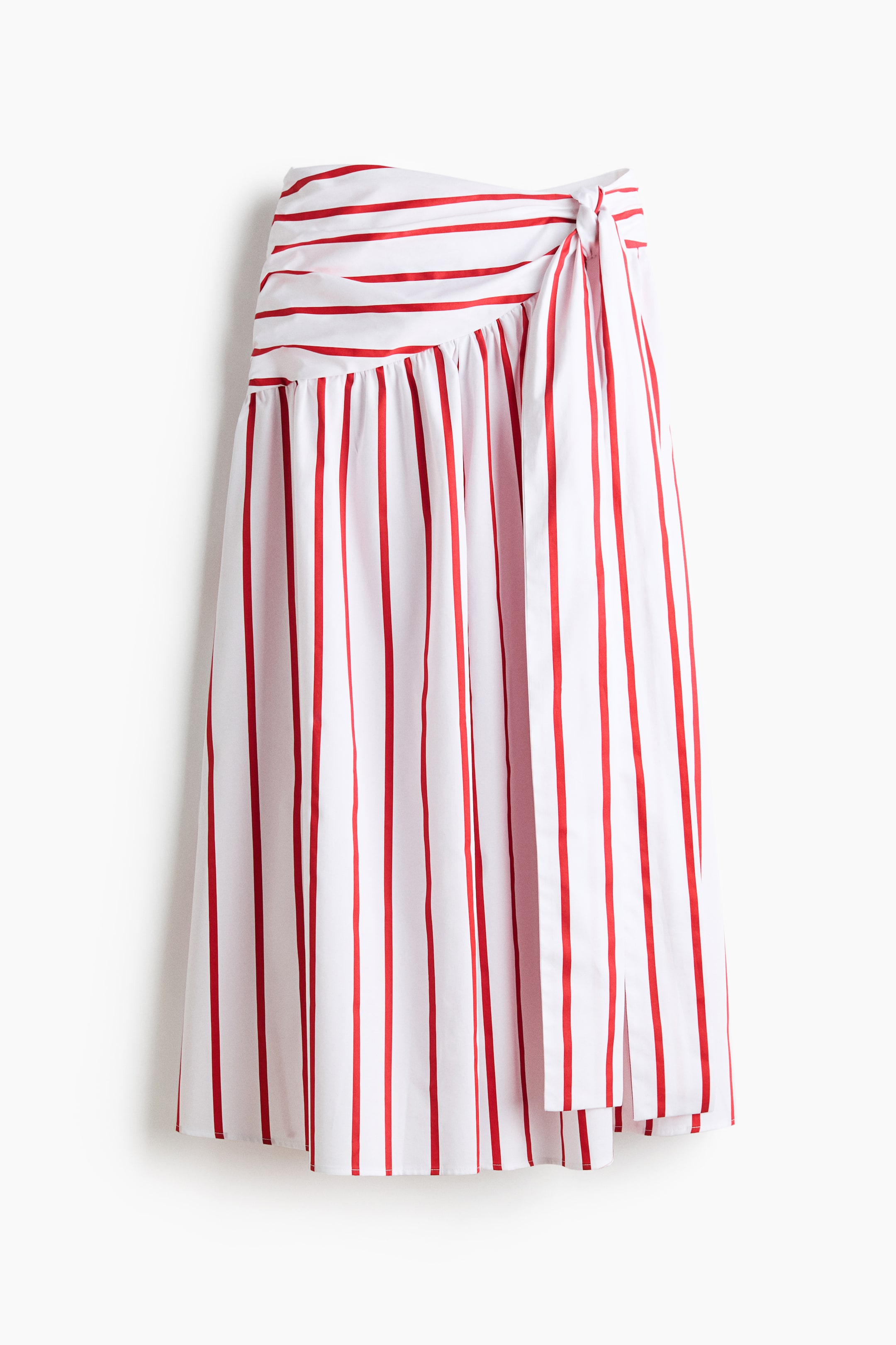 Tie-Detail Poplin Skirt