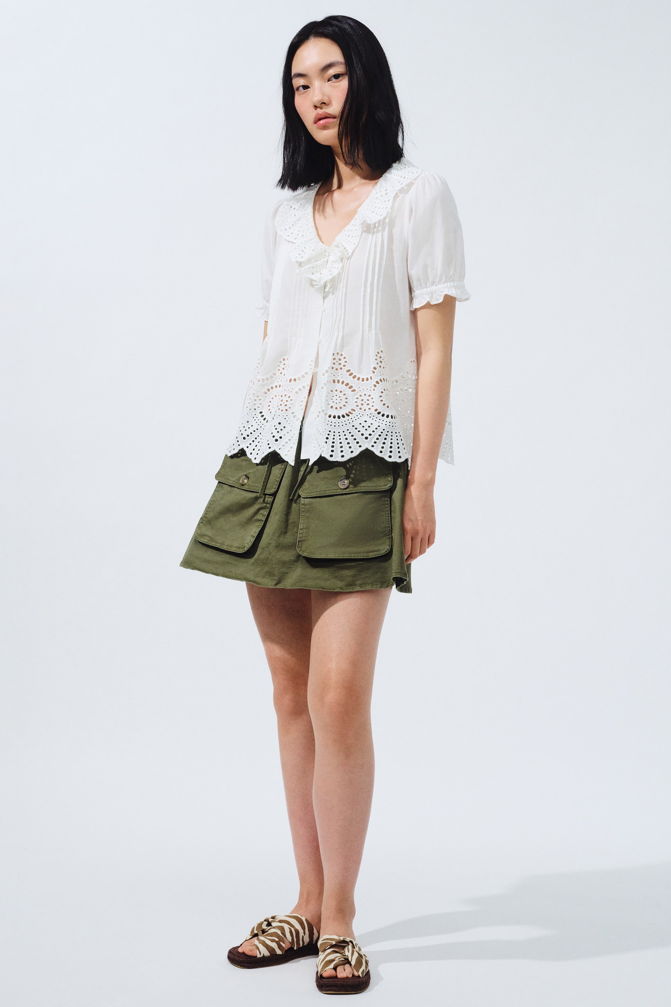 View larger image: Cargo Skort - Khaki green - Ladies | H&M PH 1