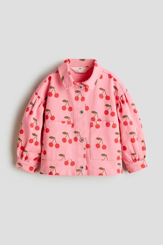 Printed Twill Jacket - Pink/cherries/Light beige/floral - 1