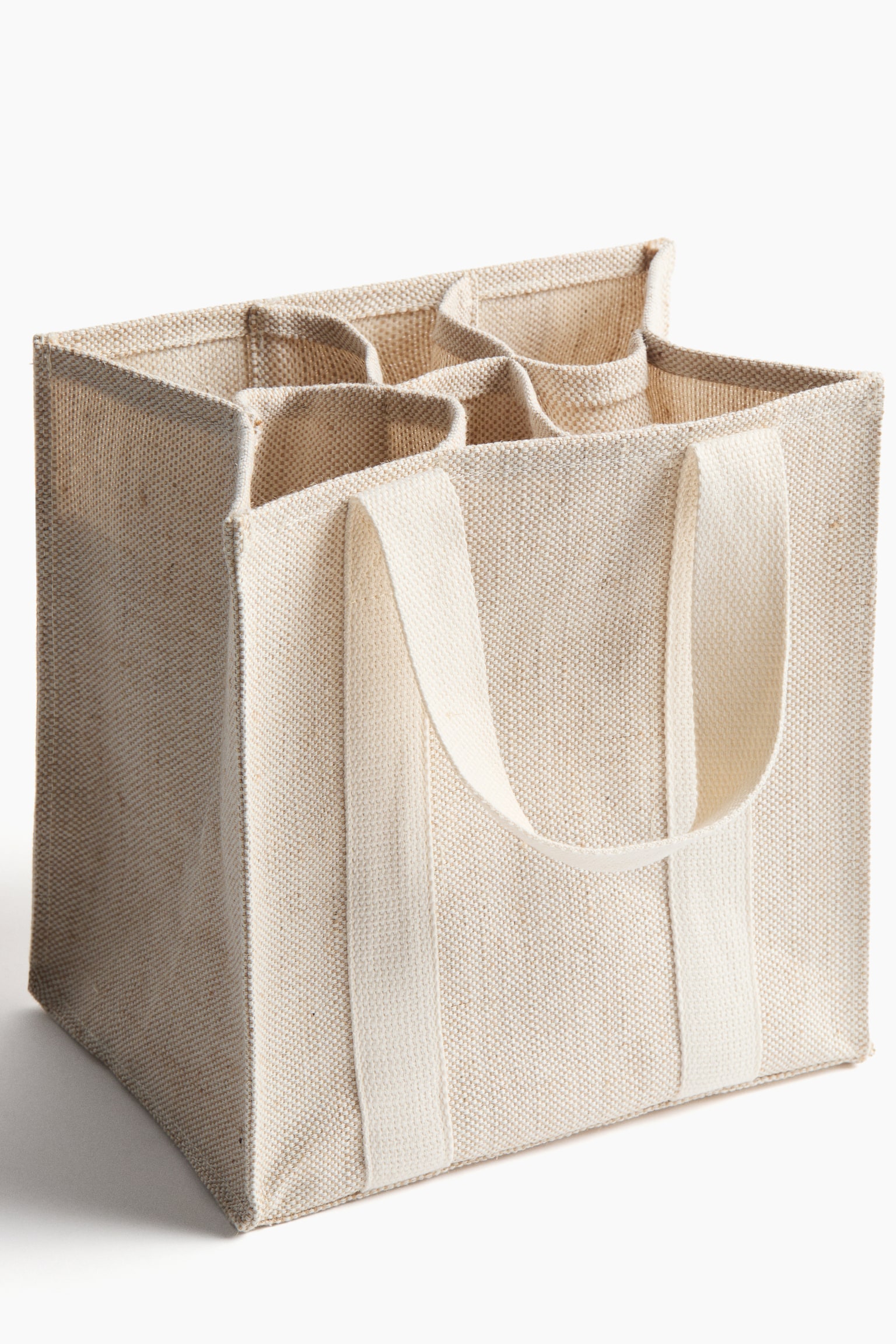 Jute-blend bottle bag - Light beige - 2