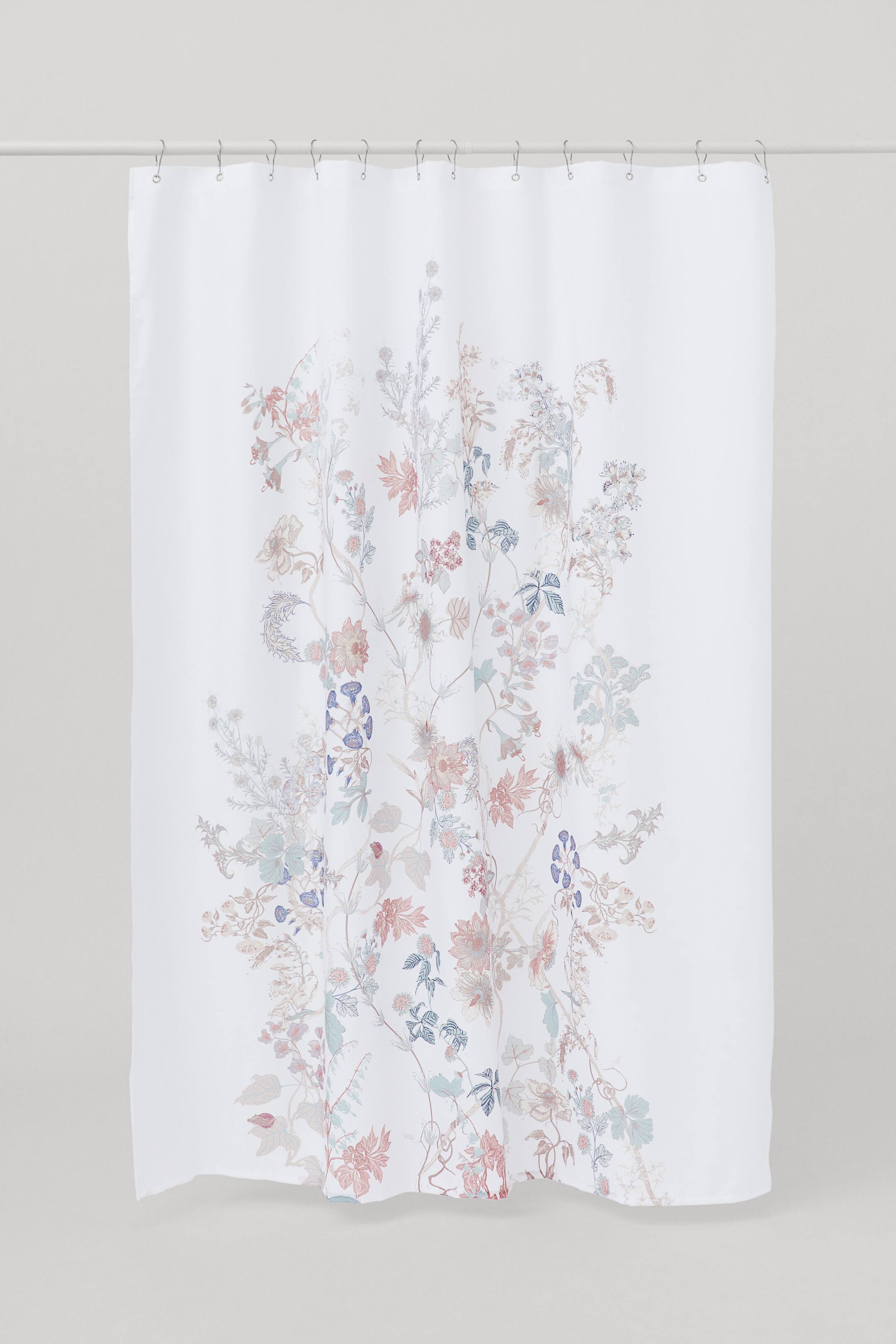 Floral shower curtain White/Floral Home All H&M GB