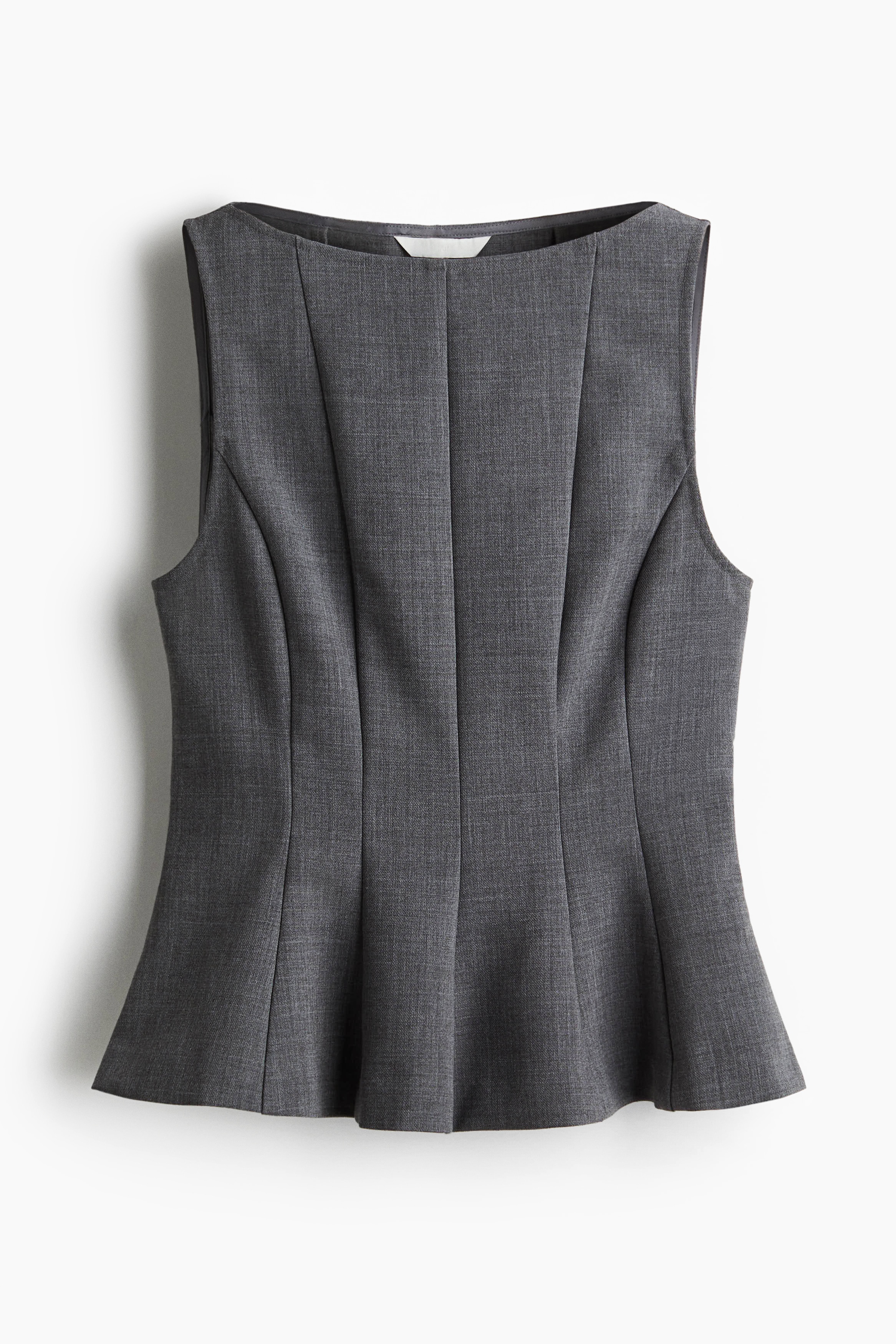 Peplumos felső - Szürke/Fehér